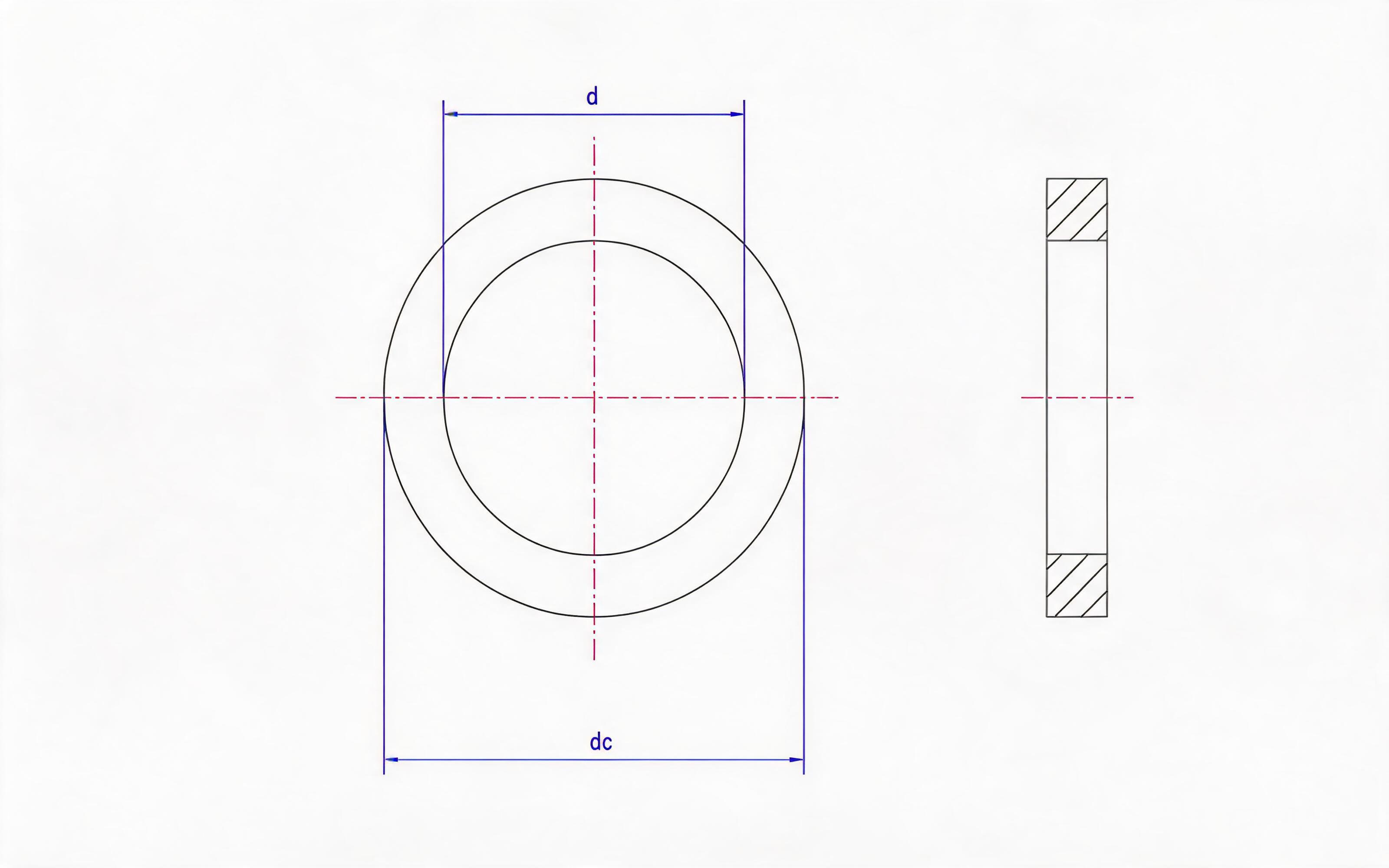 Large sealing washer Standard Drawing