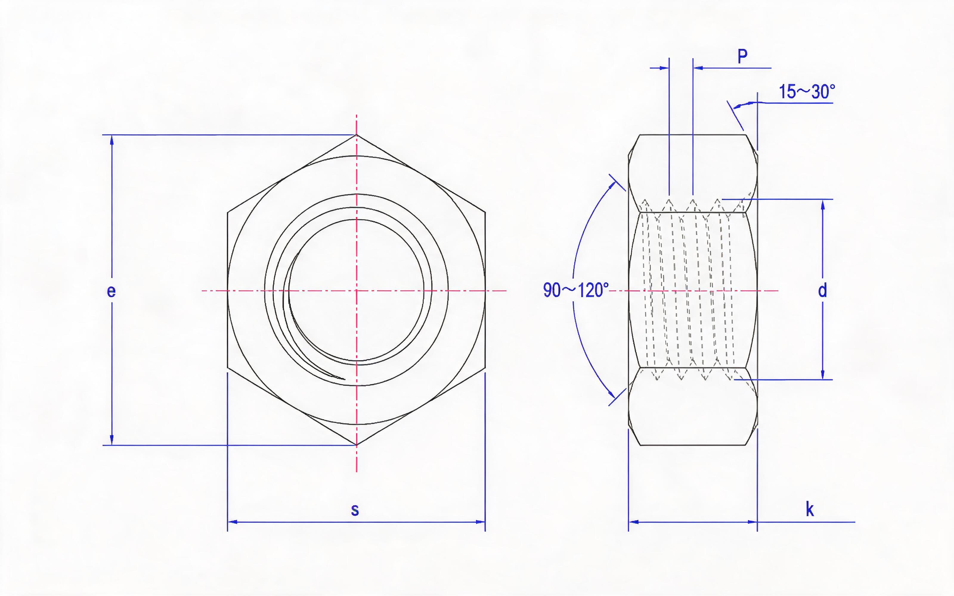 Type 2 hexagon nuts for Class 9 bolted structures, hot-dip galvanized Standard Drawing