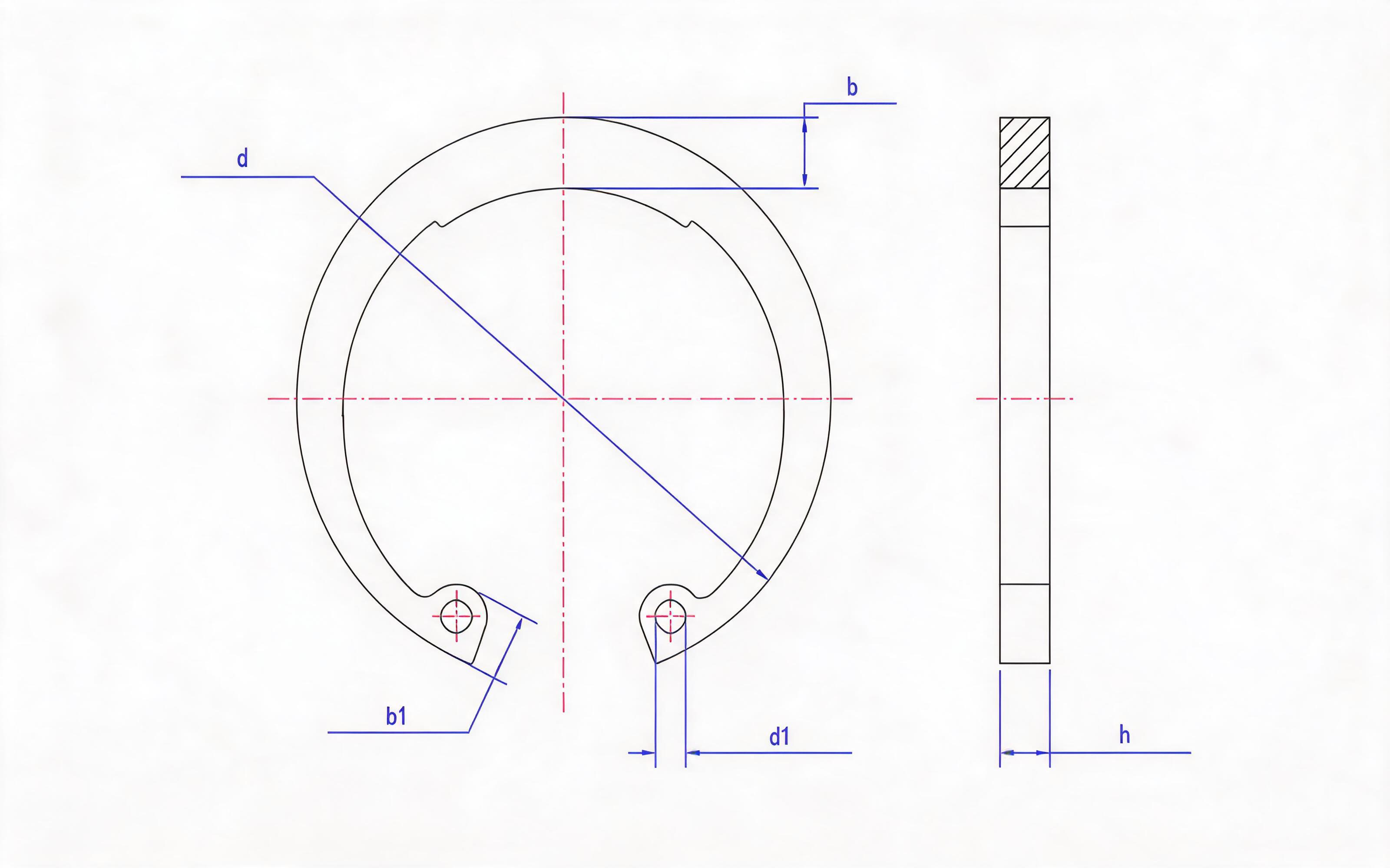 Clamp spring for heavy hole (Fig. 2, d ≤ 300mm) Standard Drawing