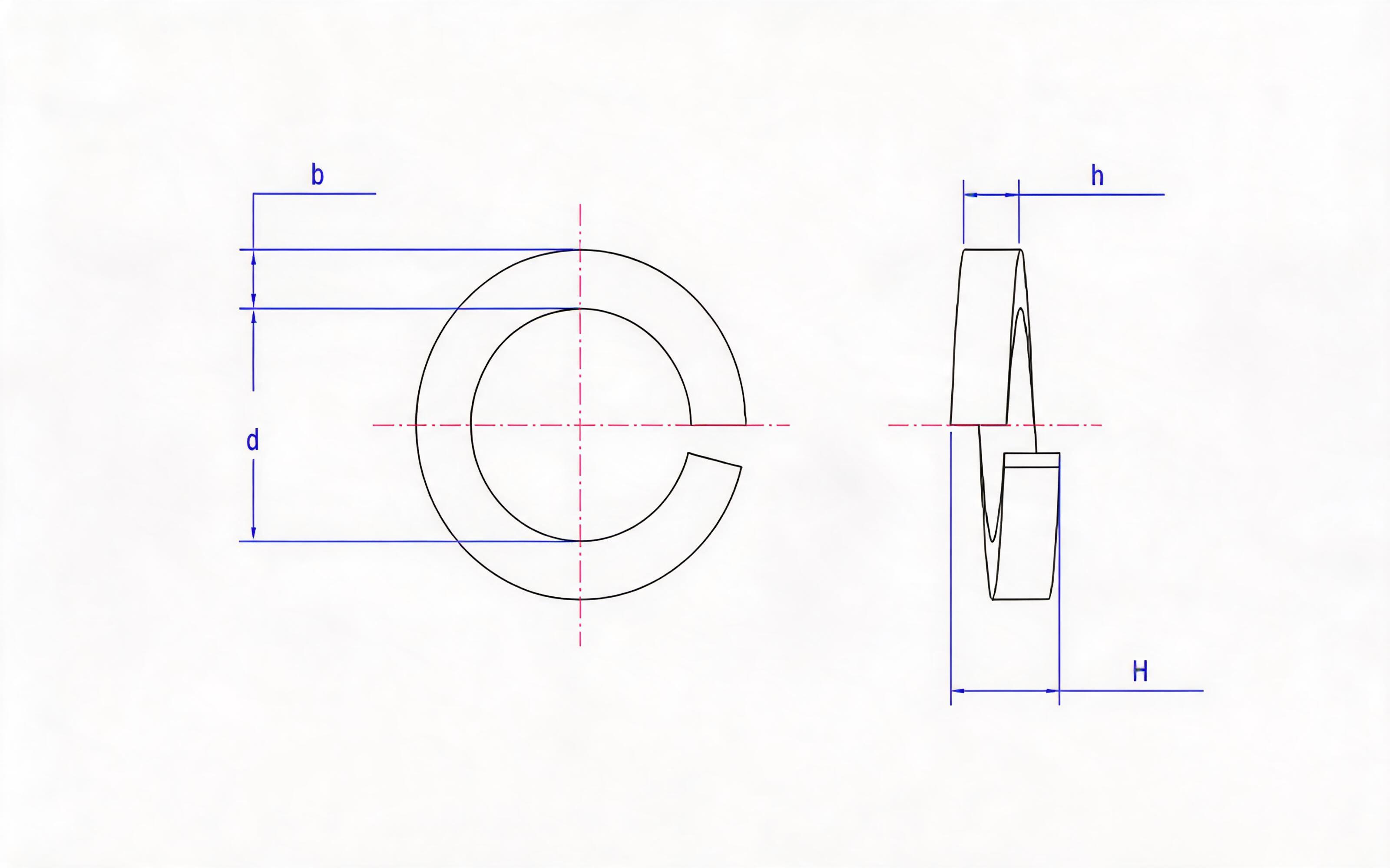 Heavy-duty spring washer Standard Drawing
