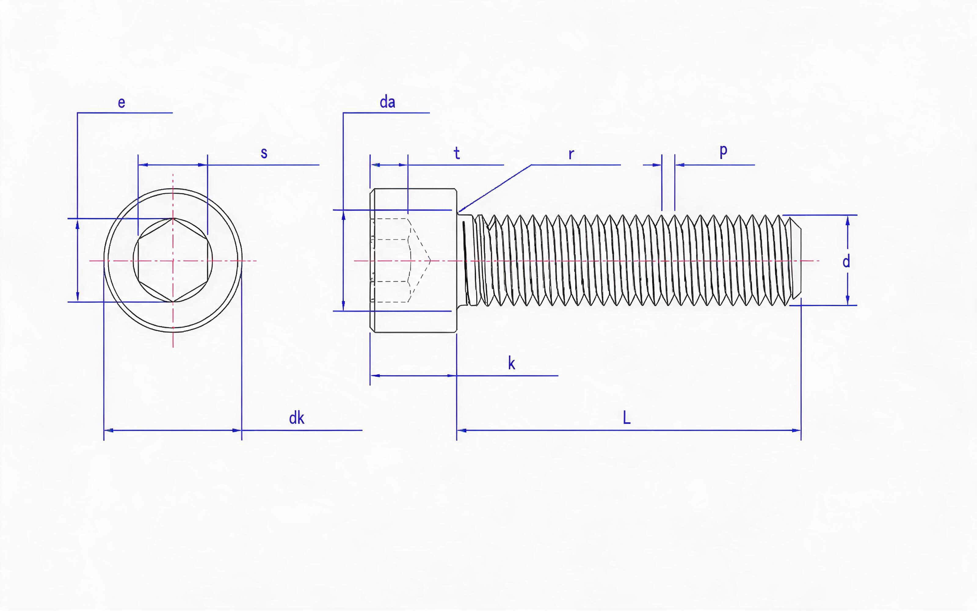 SOCKET HEAD CAP SCREW Standard Drawing