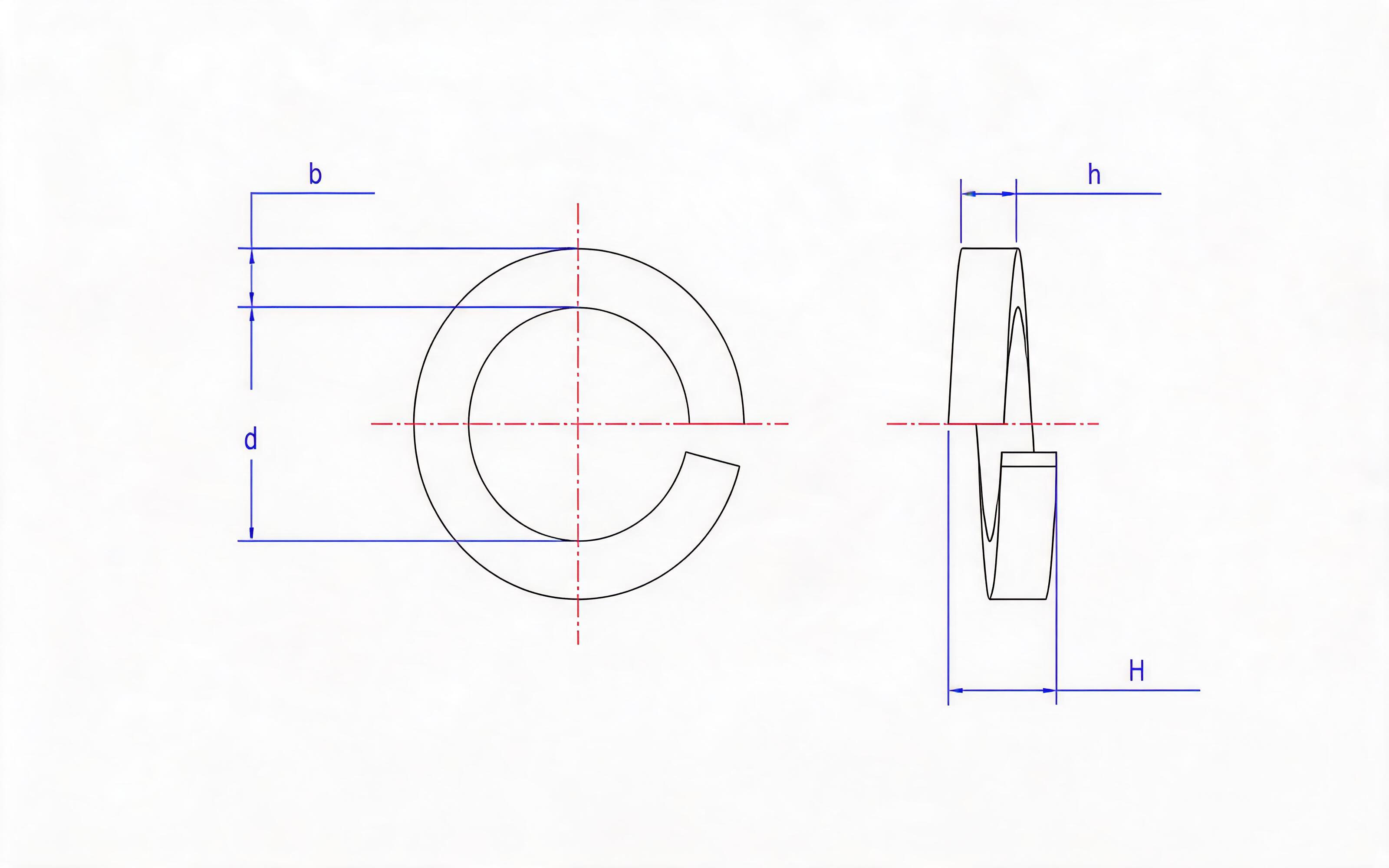 Standard spring washer Standard Drawing