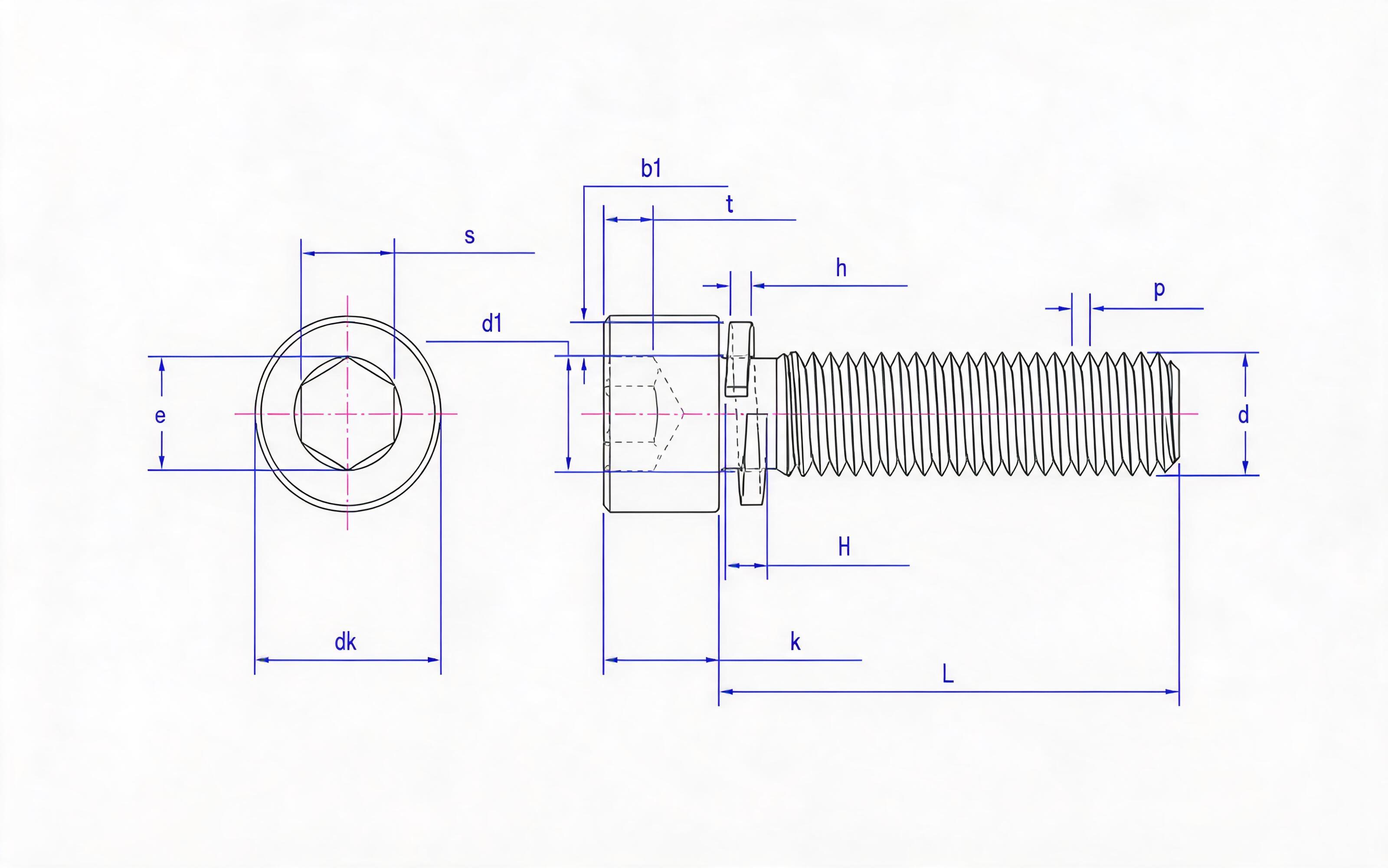 Hexagon socket head cap screw and spring washer combination (enterprise standard) Standard Drawing