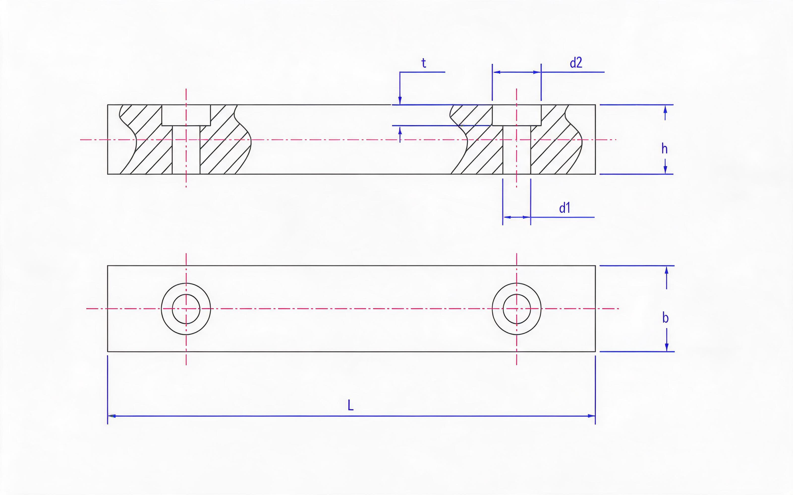 Type F with double hole flat key (Size_8_7 and 10_8) Standard Drawing