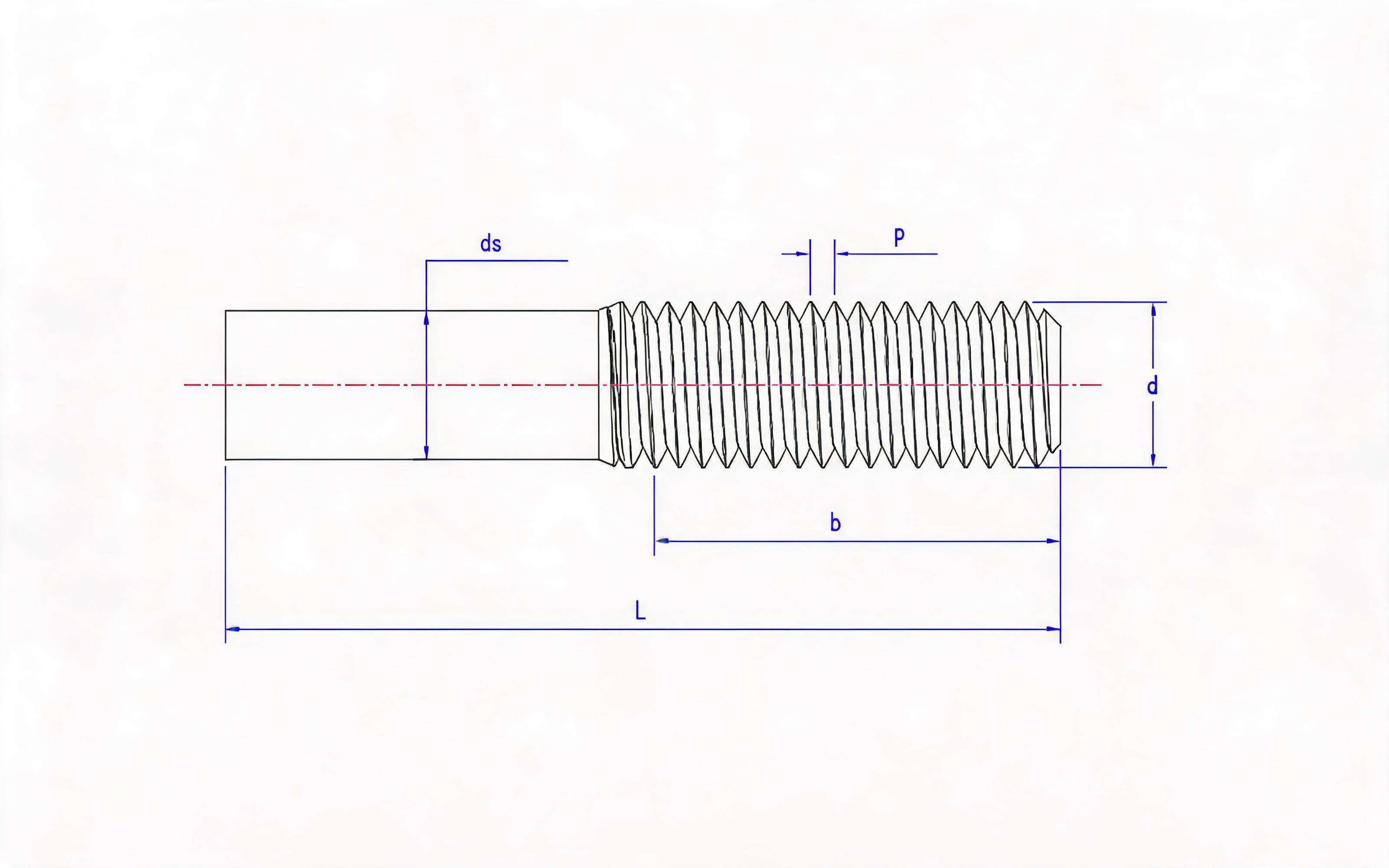 Single-head welding stud Standard Drawing