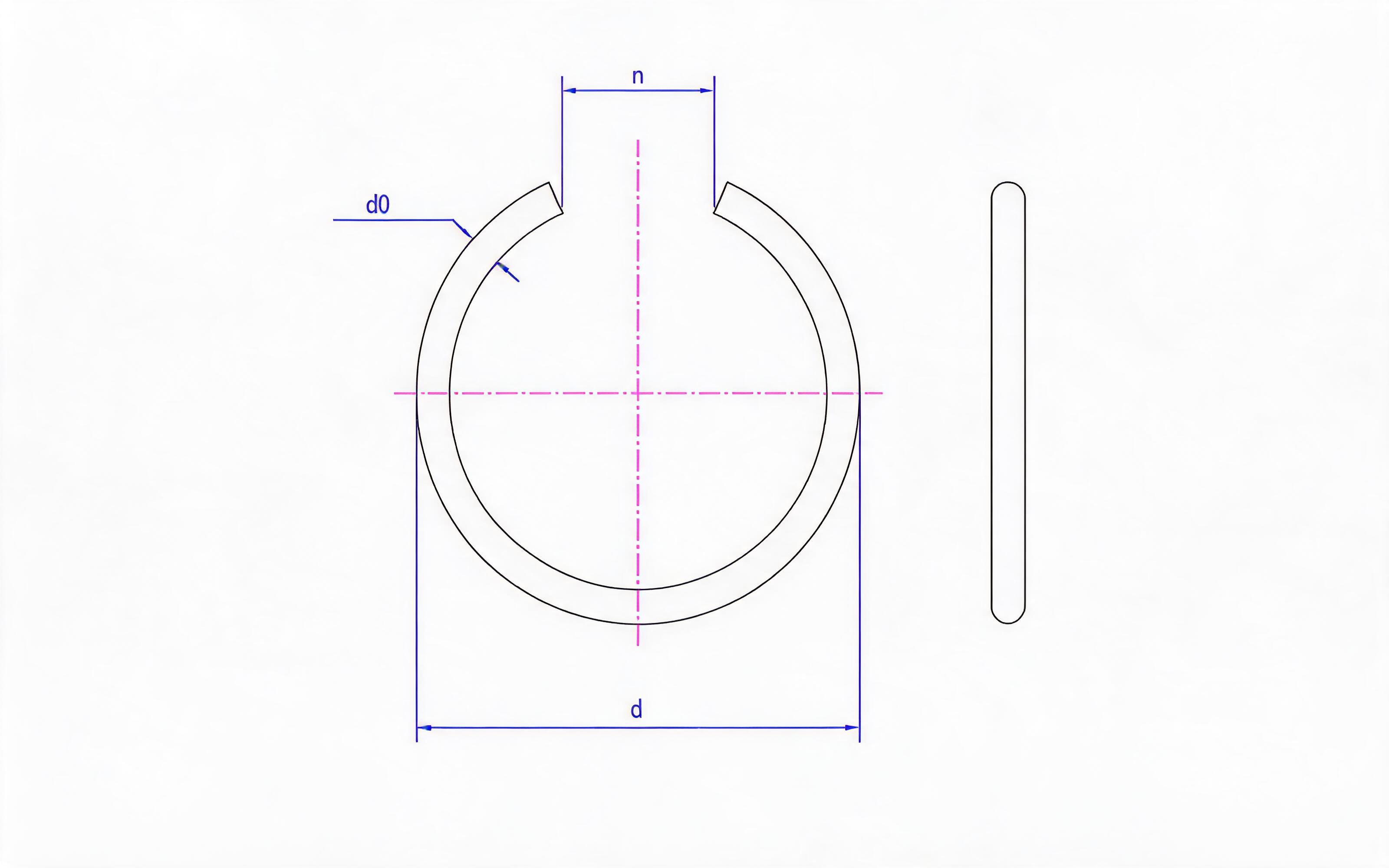 Wire retainer for hole Standard Drawing
