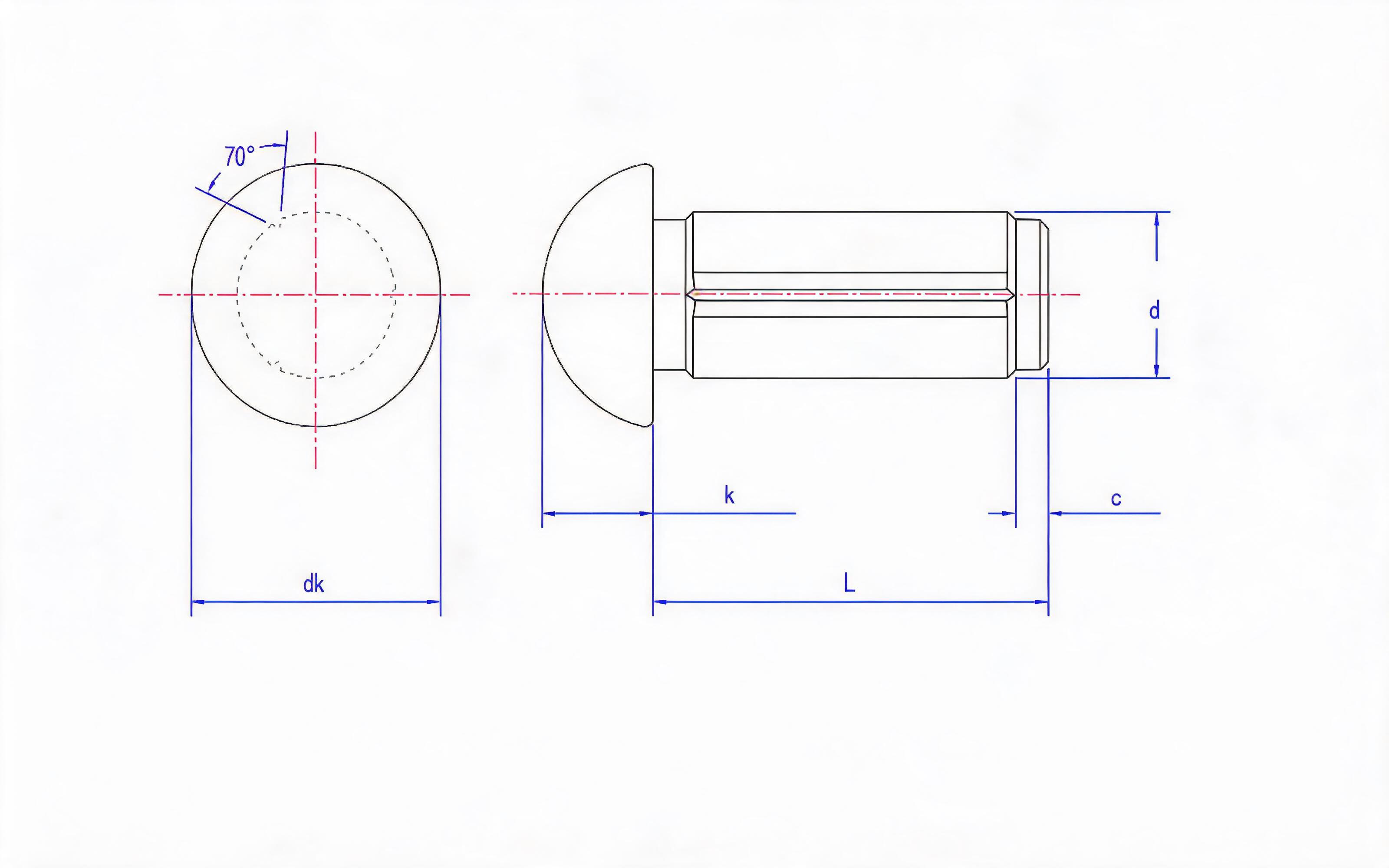 Round Head Slotted Pin (Type B) Standard Drawing