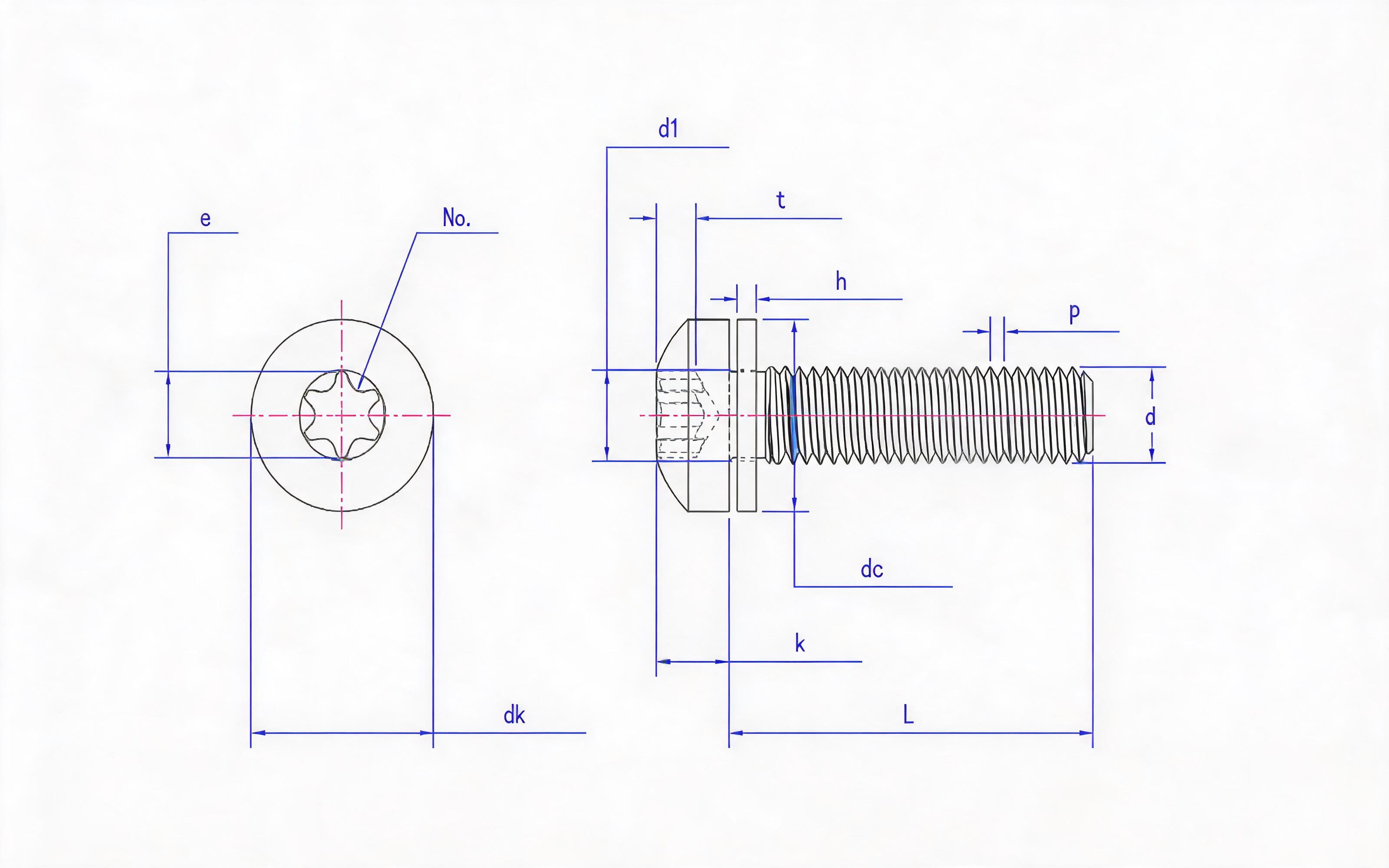 Combination of box groove panhead screw and flat washer Standard Drawing