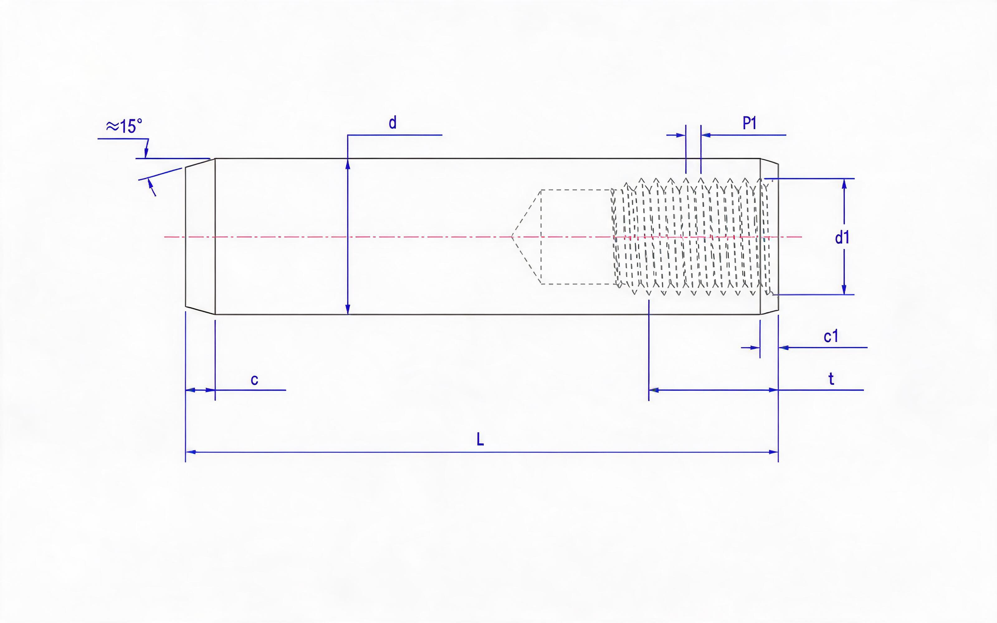 Female cylindrical pin (Type B) Standard Drawing