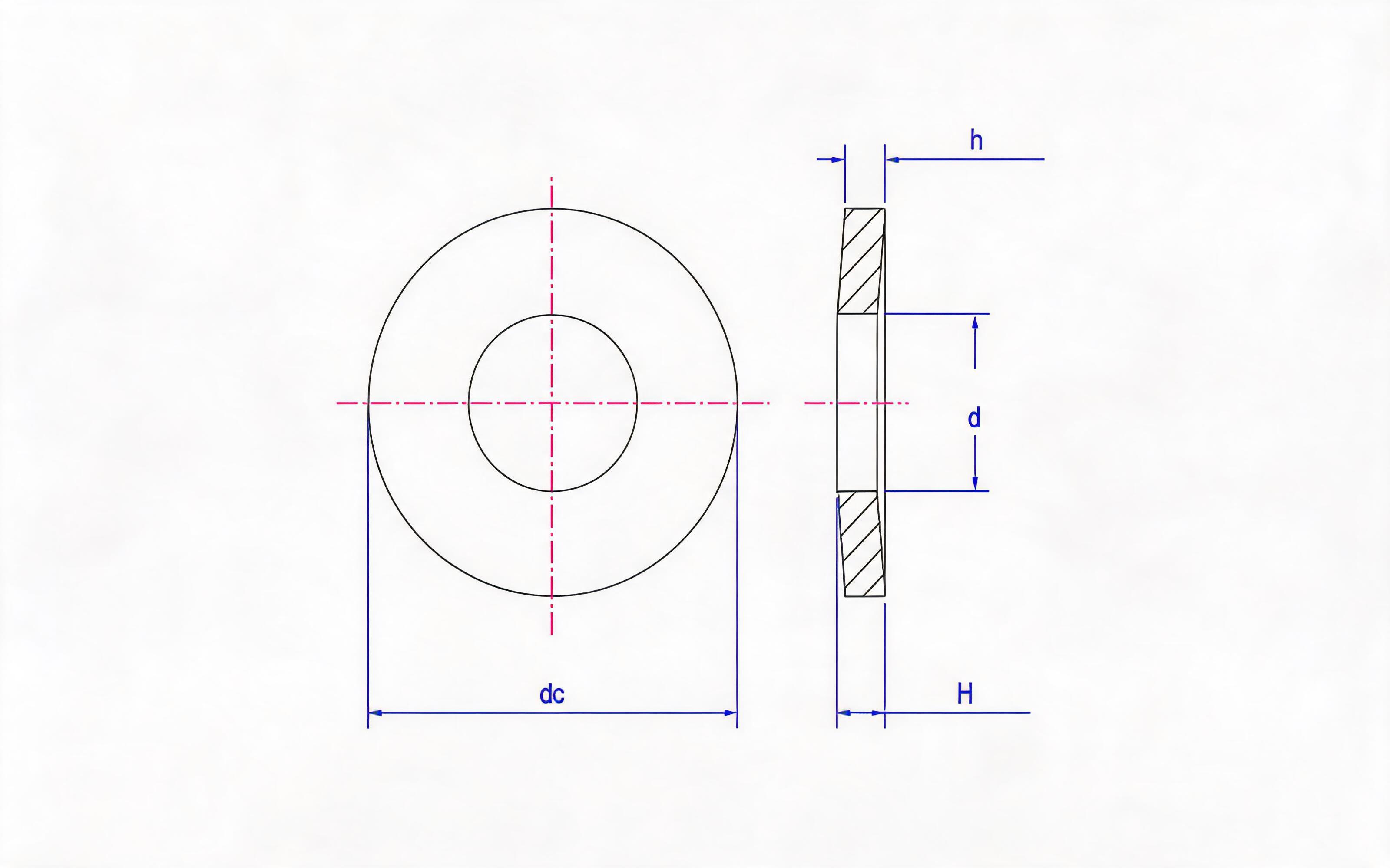 Conical elastic washer Standard Drawing