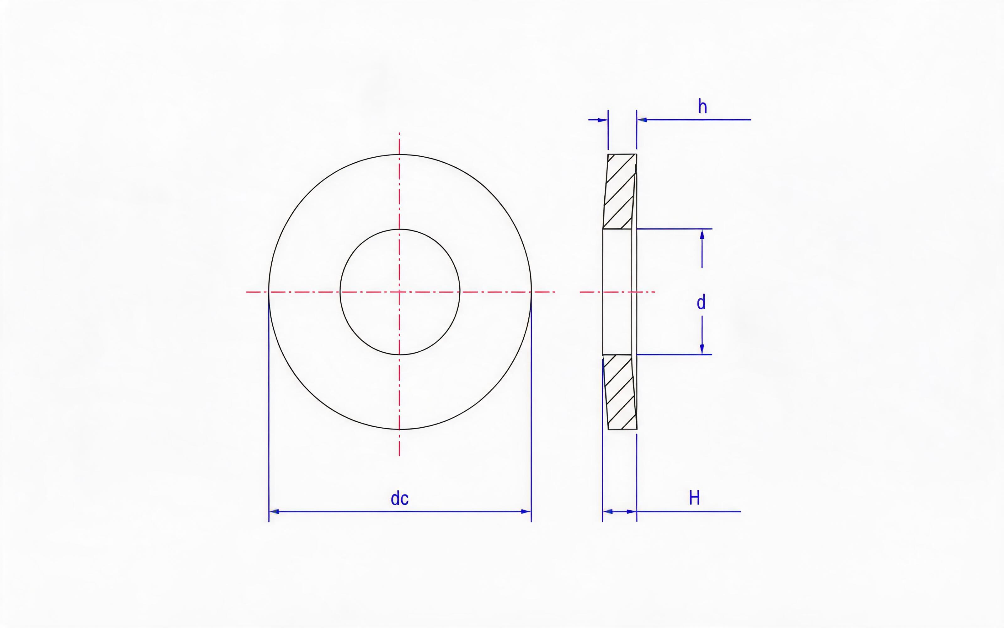 DISC SPRING WASHER (B SERIES) Standard Drawing