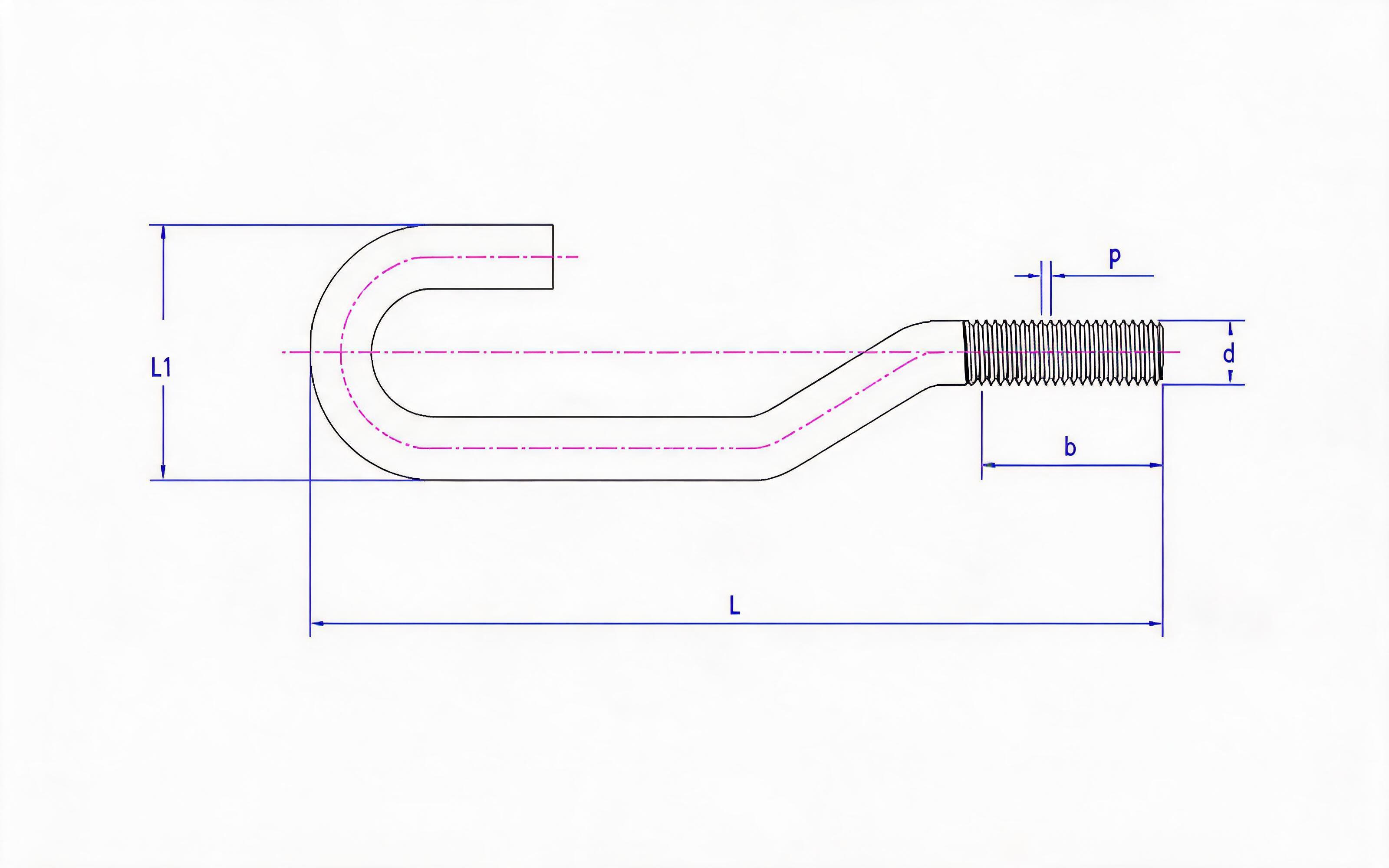 Type B anchor bolt Standard Drawing