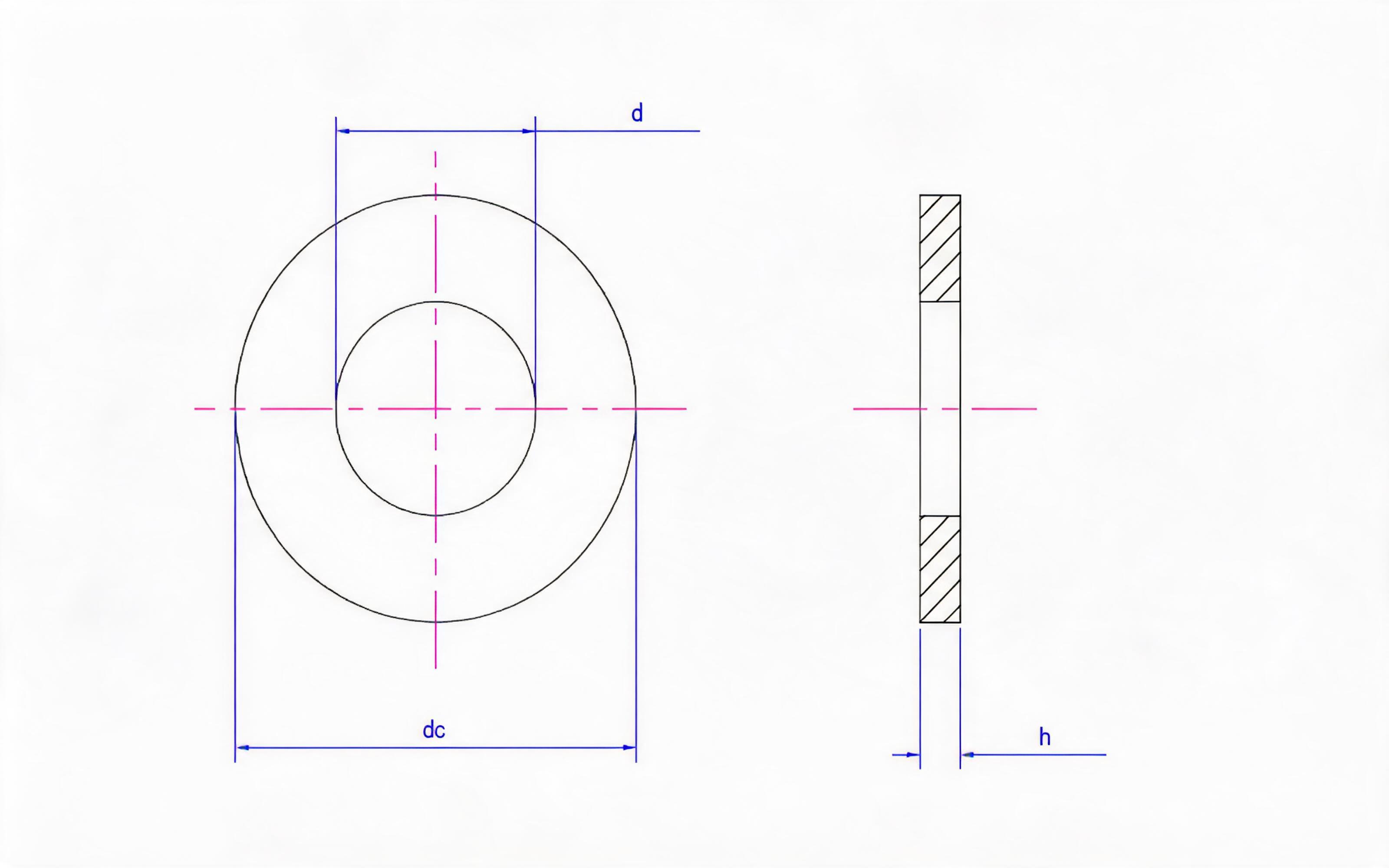 Plain Washer for High Strength Anchorage of Steel Structures Standard Drawing