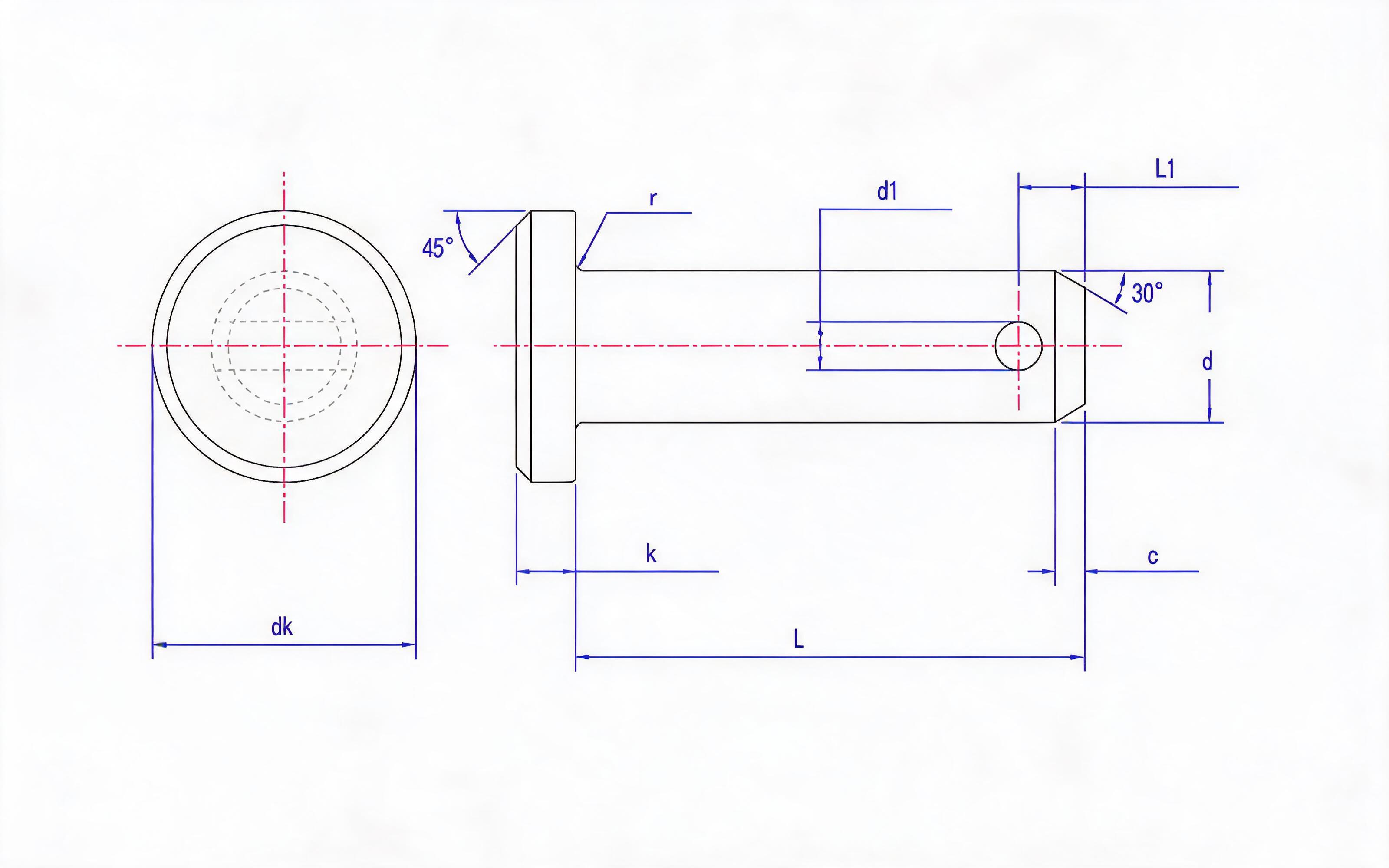 Pin shaft (Type B) Standard Drawing