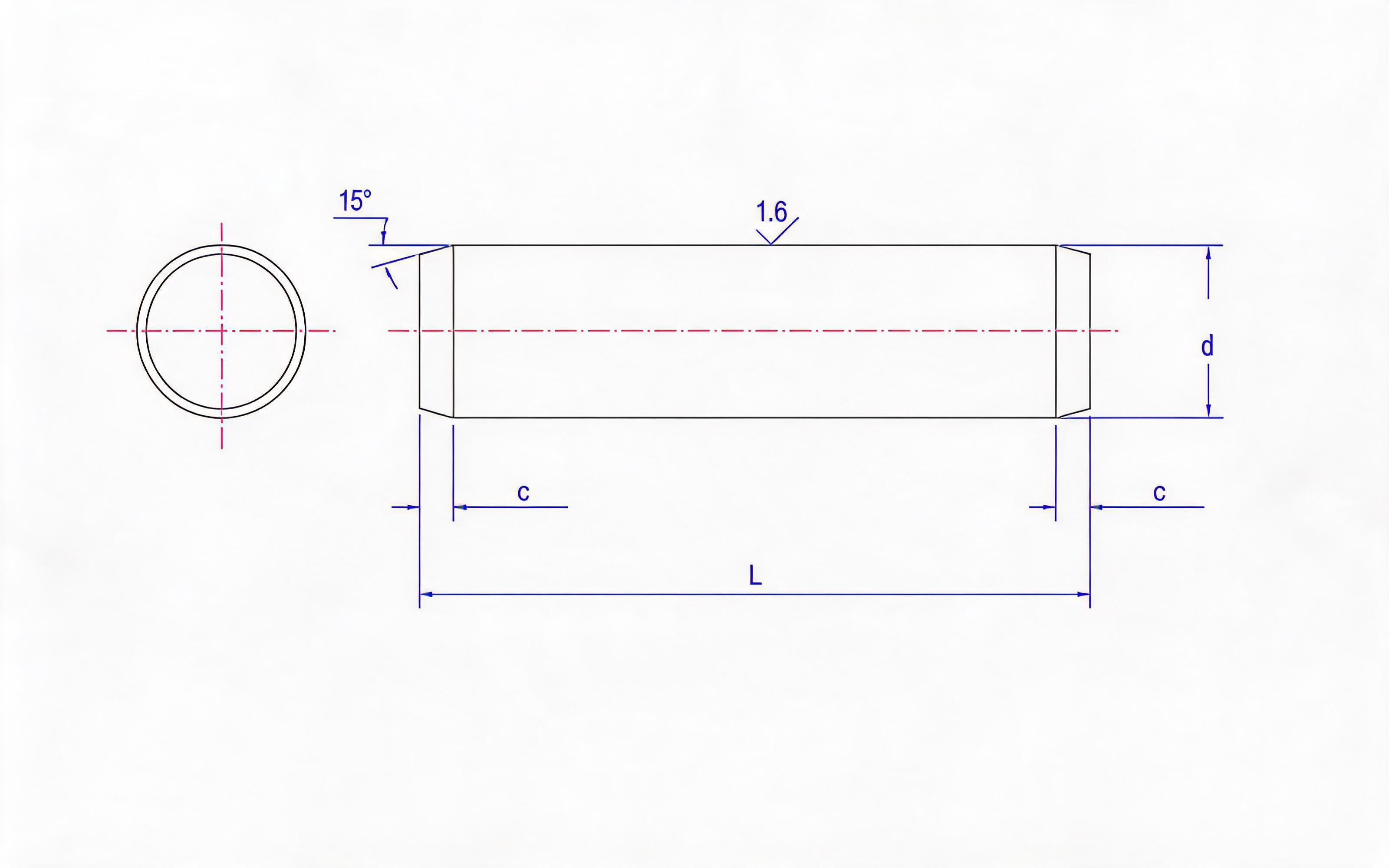 B-type cylindrical pin Standard Drawing