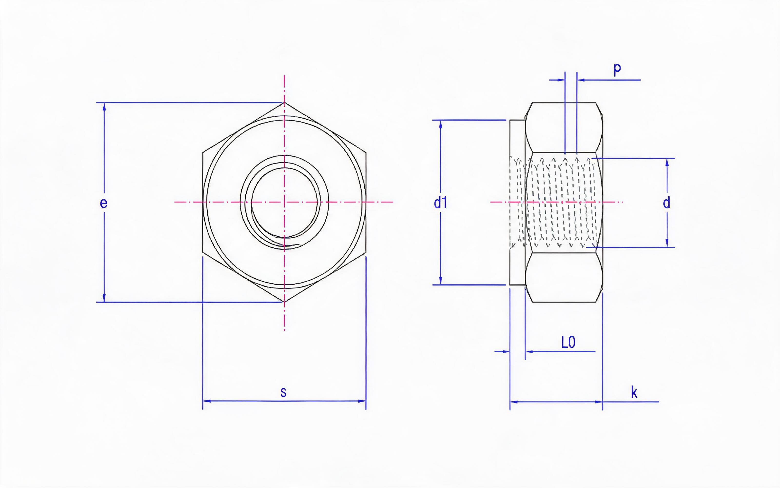 Type G Hexagon Nut (TC Grade) Table 1 Standard Drawing