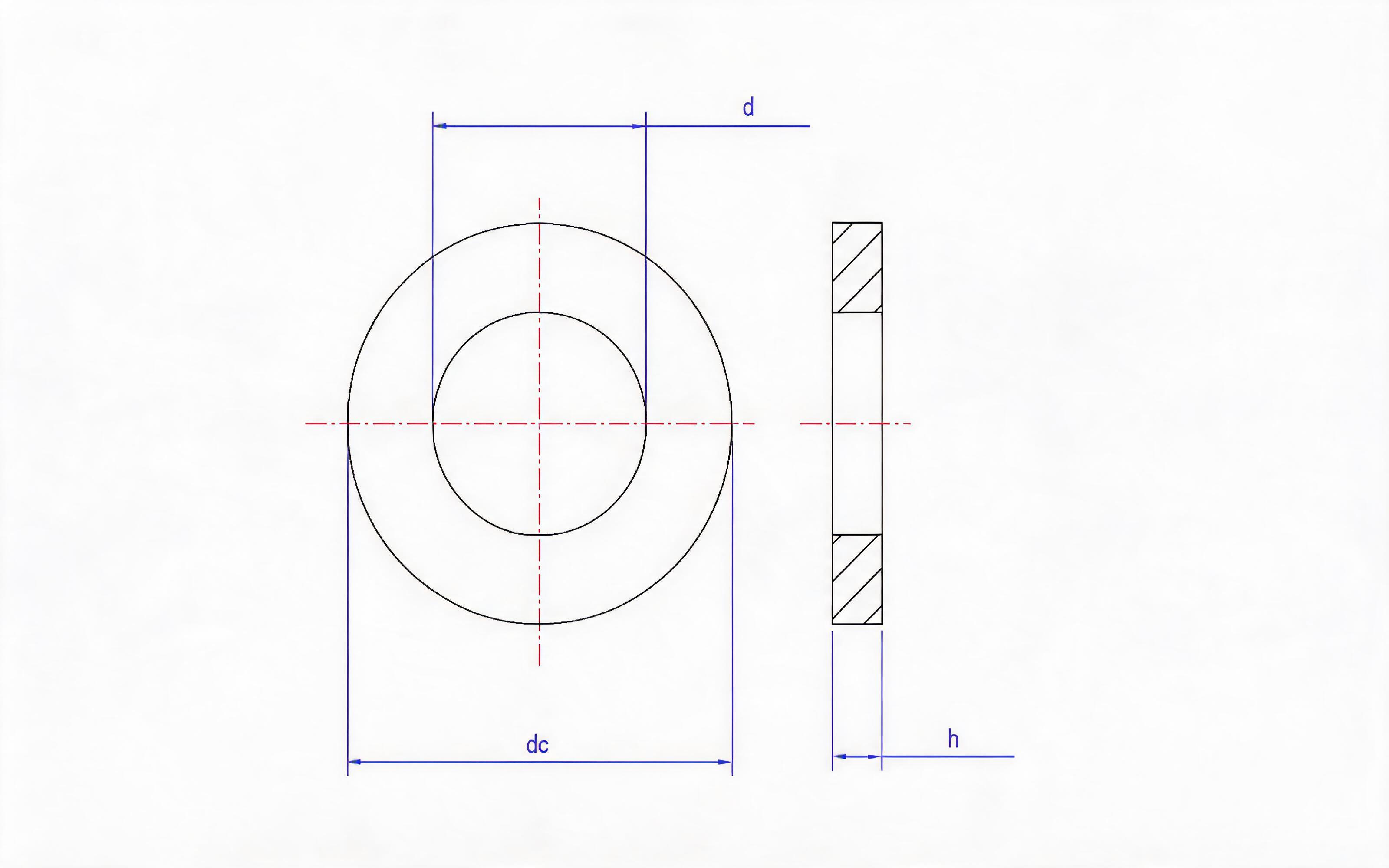 Flat washer for pin roll Standard Drawing