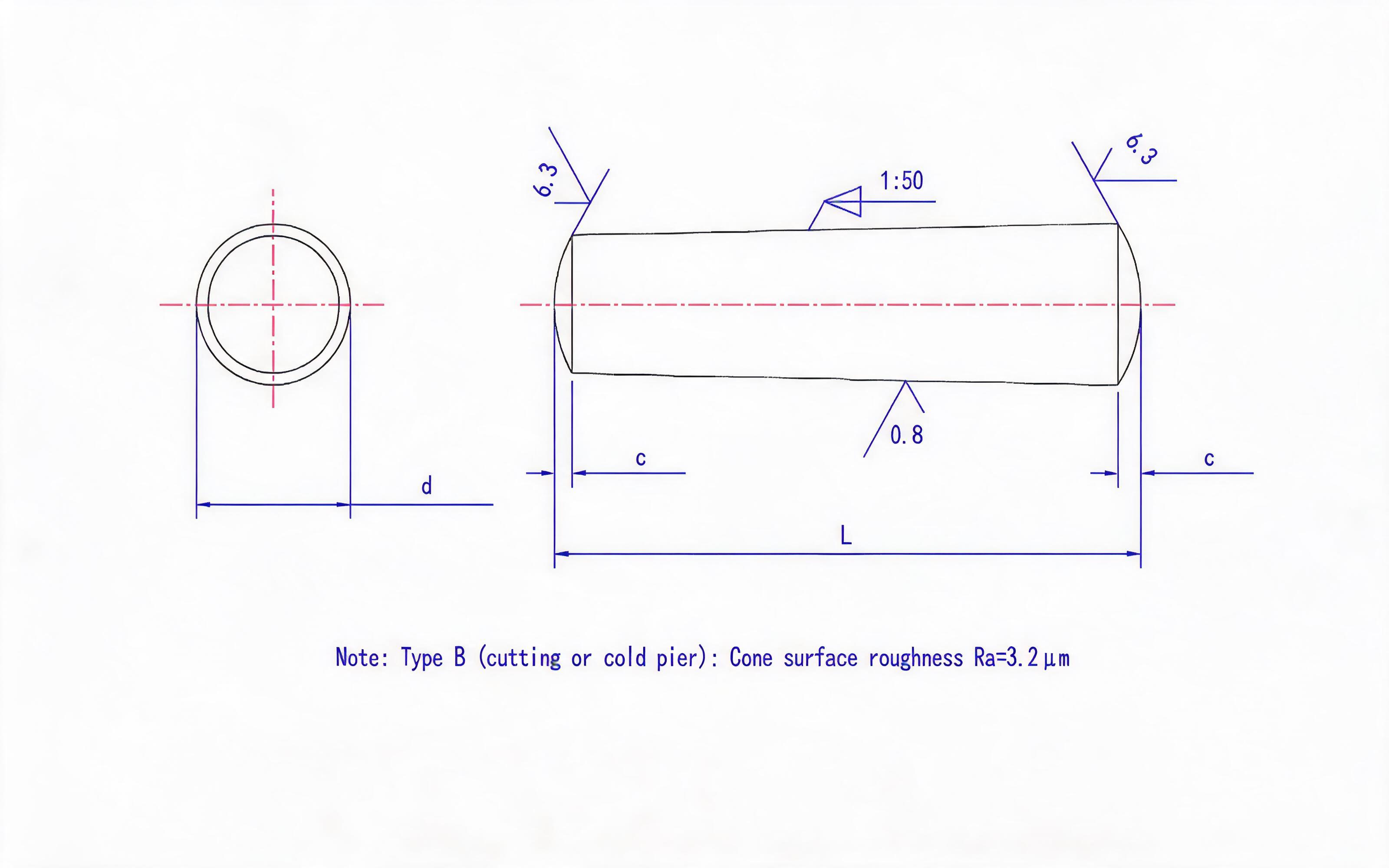 Taper pin (Type B) Standard Drawing