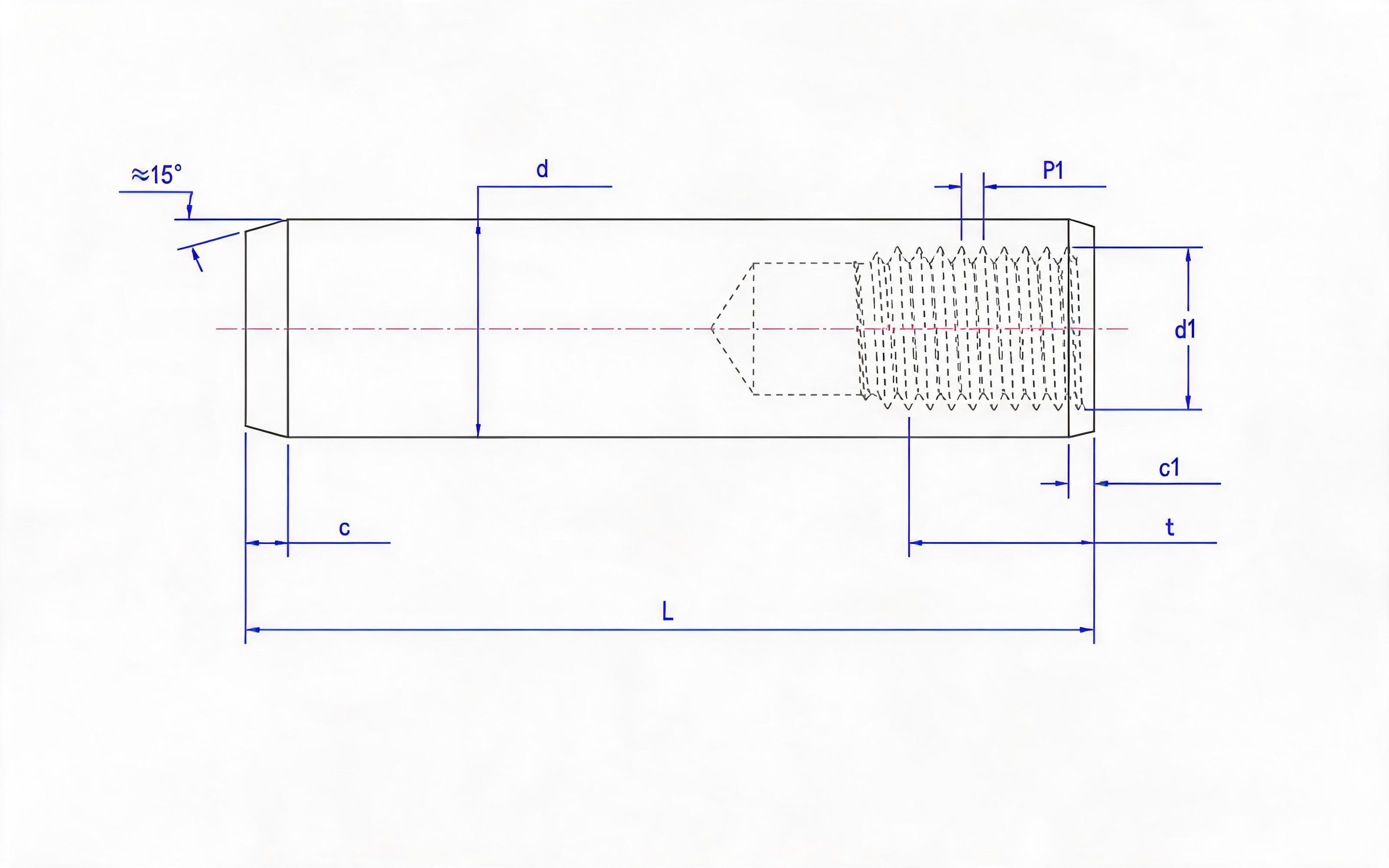 Female cylindrical pin, plain steel and austenitic stainless steel Standard Drawing