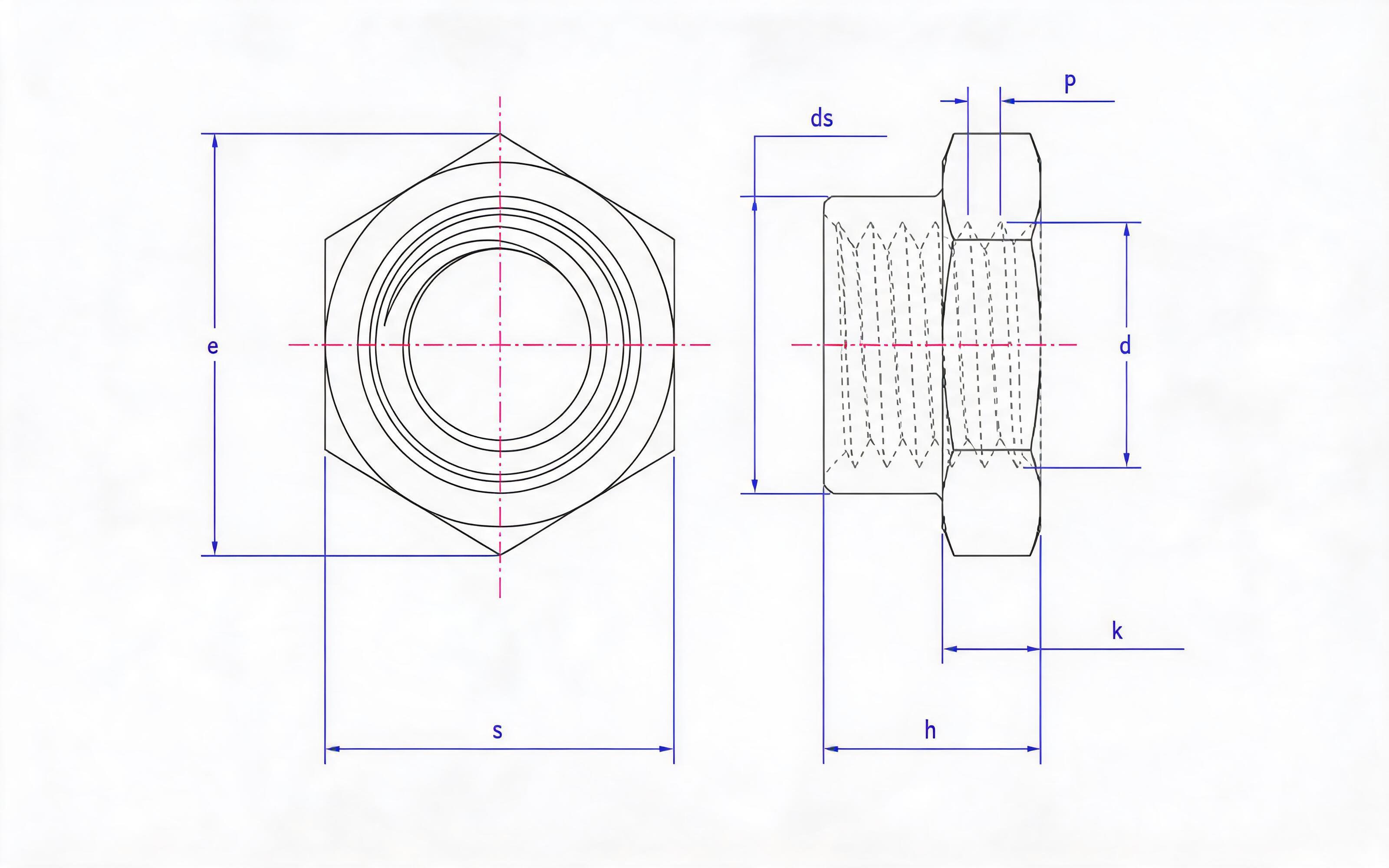 All-metal hexagon lock nut Standard Drawing