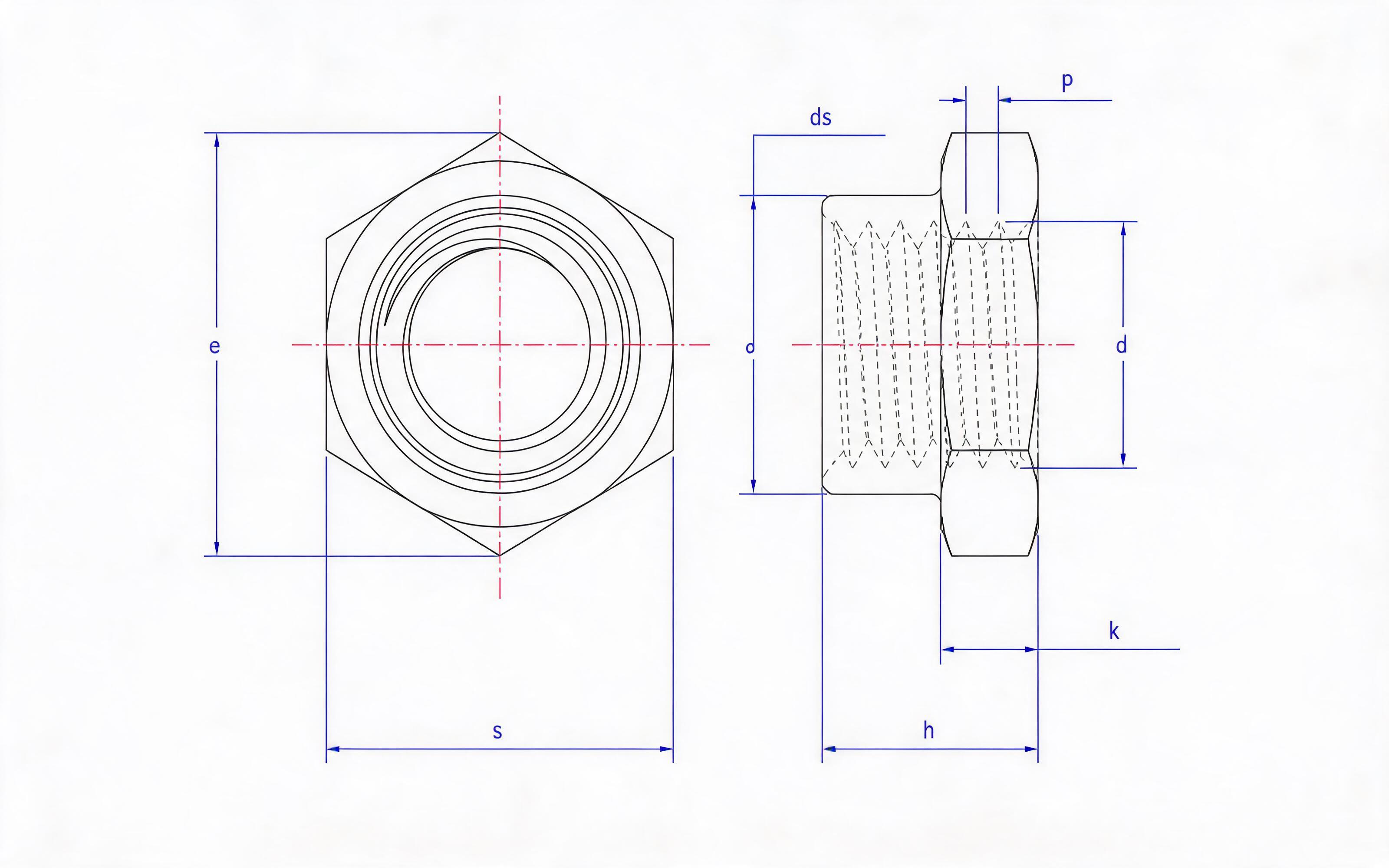 All-metal small hexagon lock nut Standard Drawing
