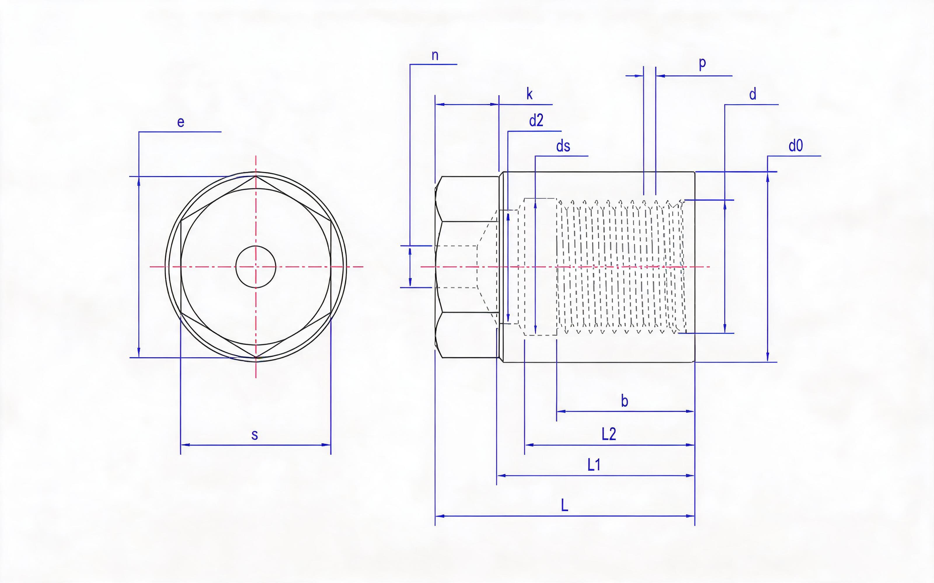 Cap for AF hub (M12 to M56) Standard Drawing