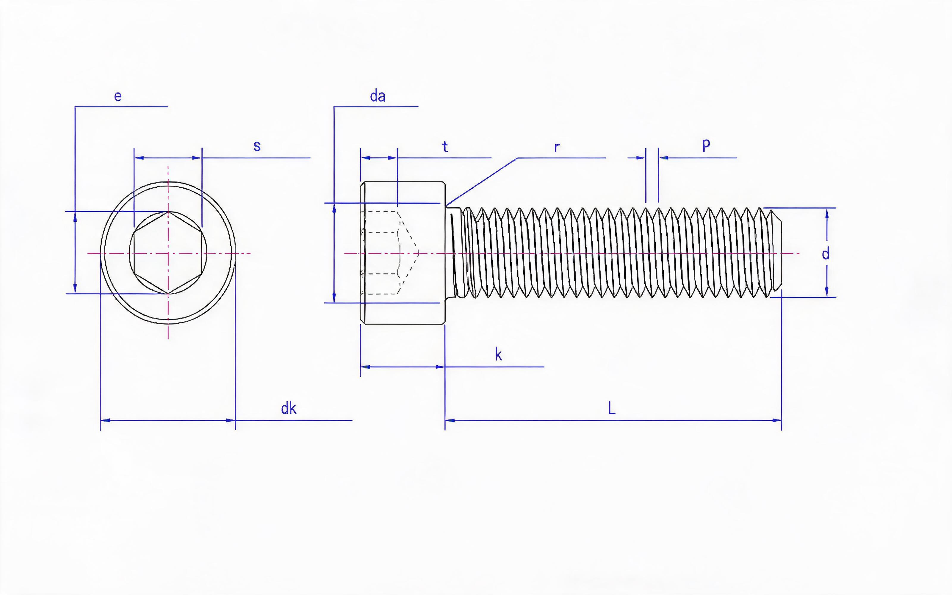 SOCKET HEAD CAP SCREW Standard Drawing