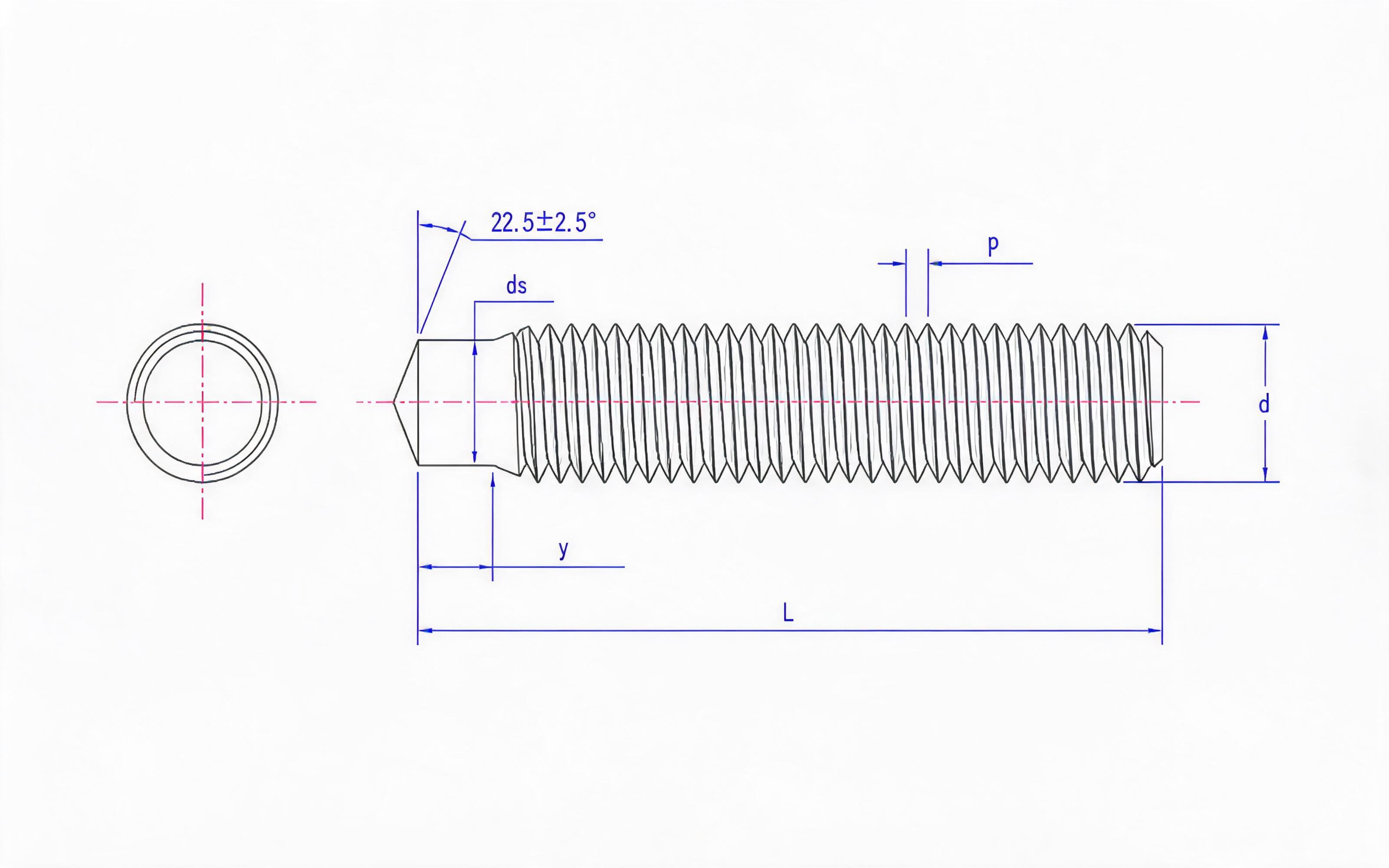WELDED STUD FOR ARC STUD WELDING (TYPE RD THREADED STUD WITH REDUCER SHAFT) Standard Drawing