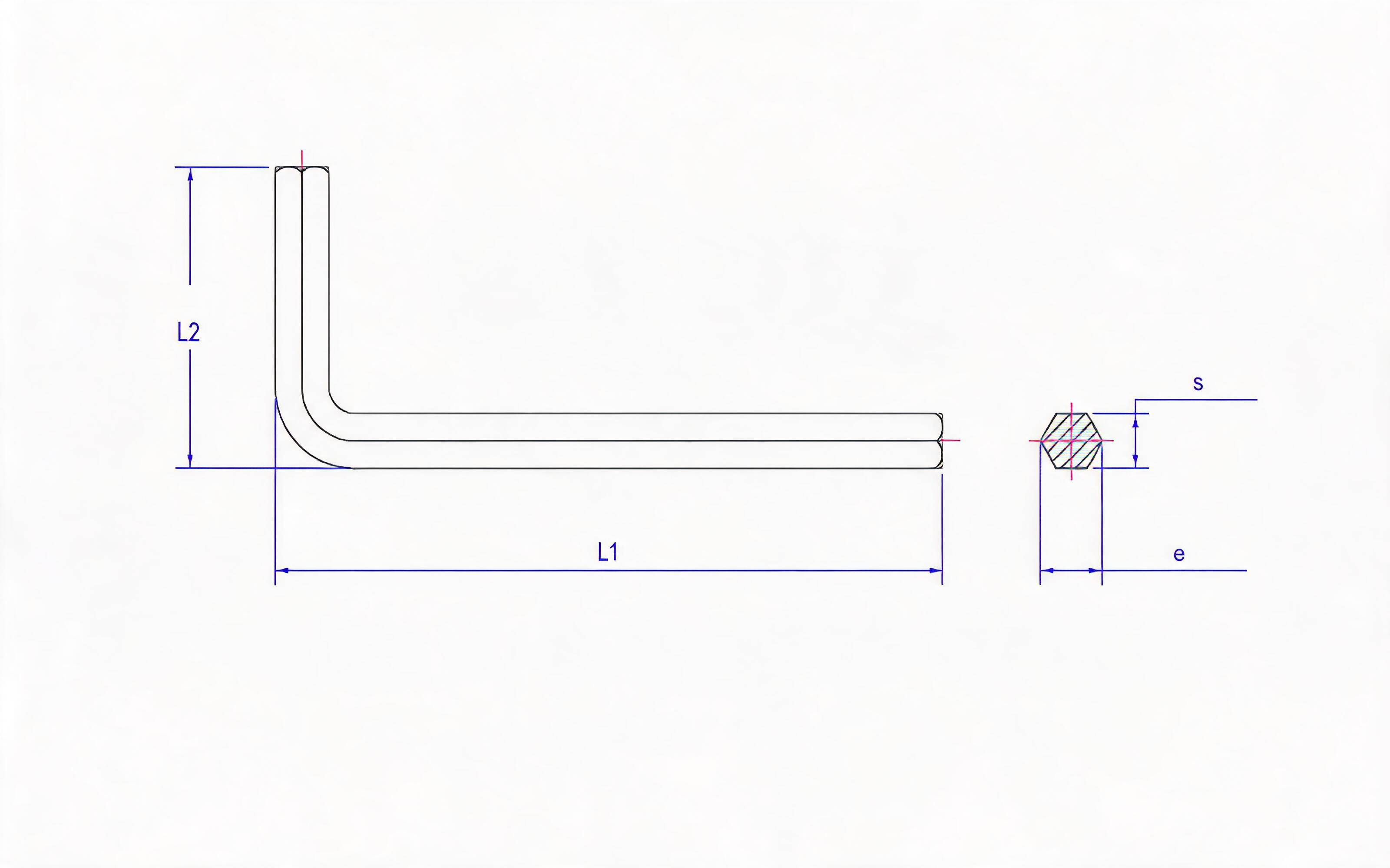 Extended hexagon wrench Standard Drawing