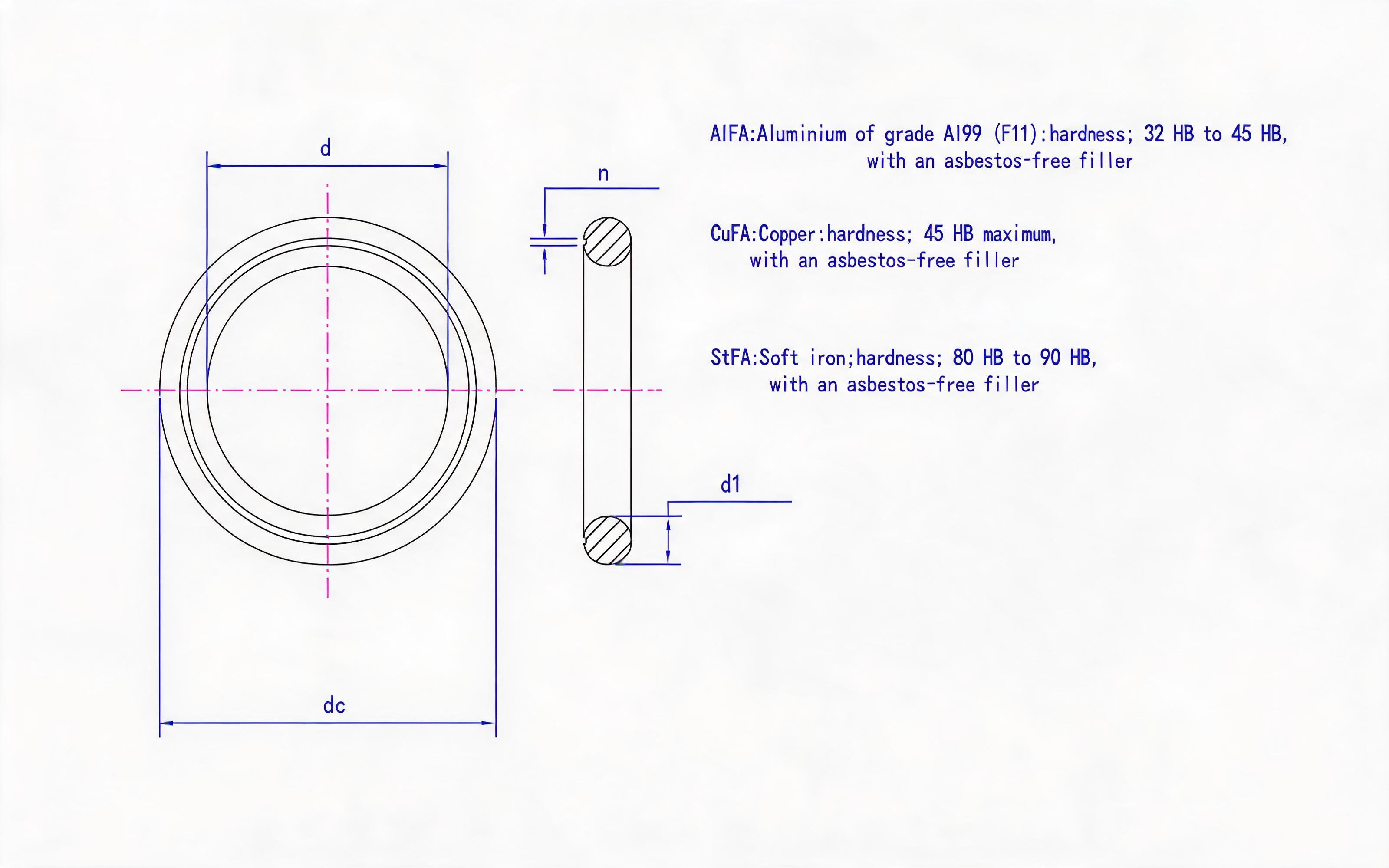 Type C Seal Washer (AIFA CuFA StFA) Standard Drawing