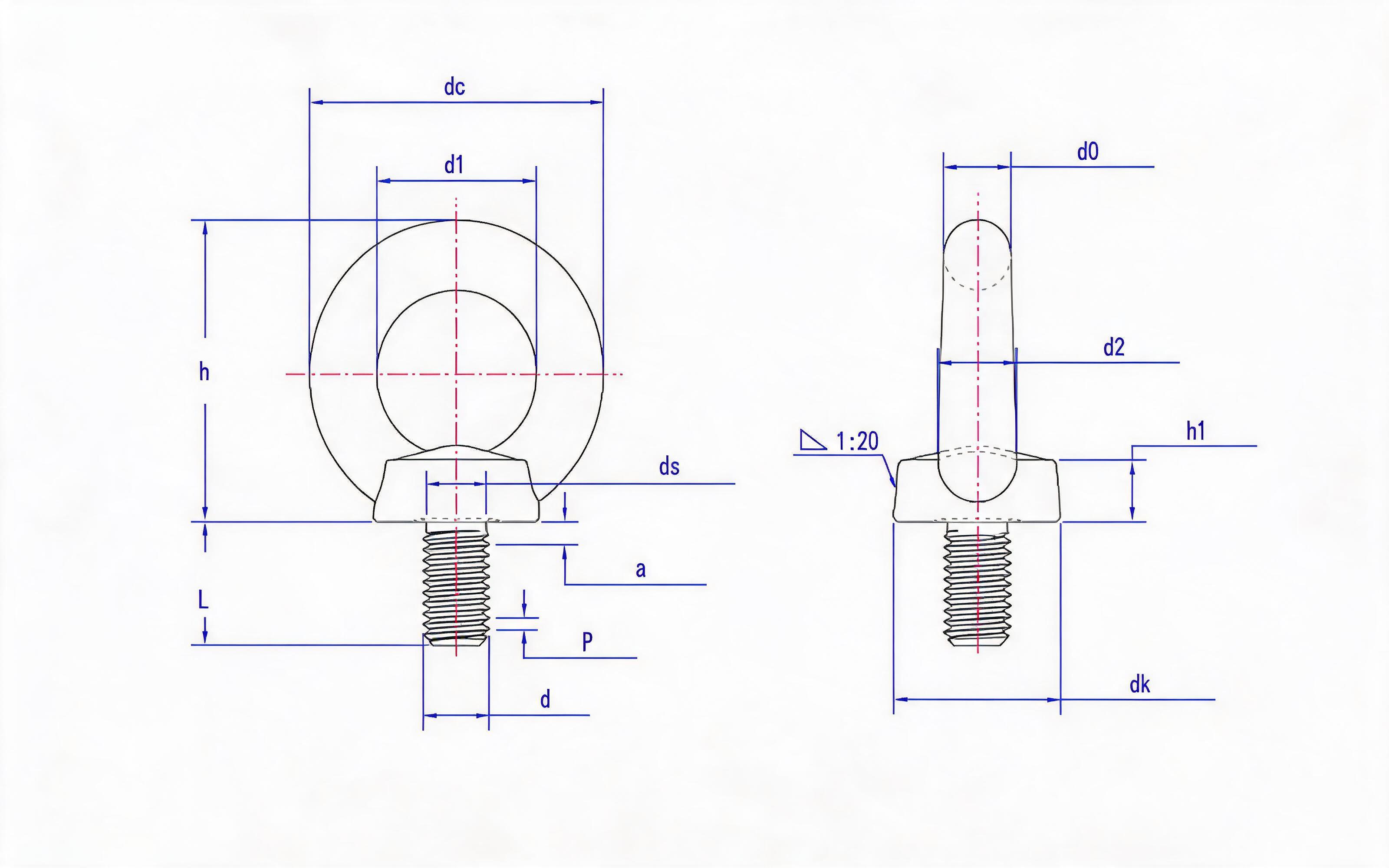 Eye screw Standard Drawing