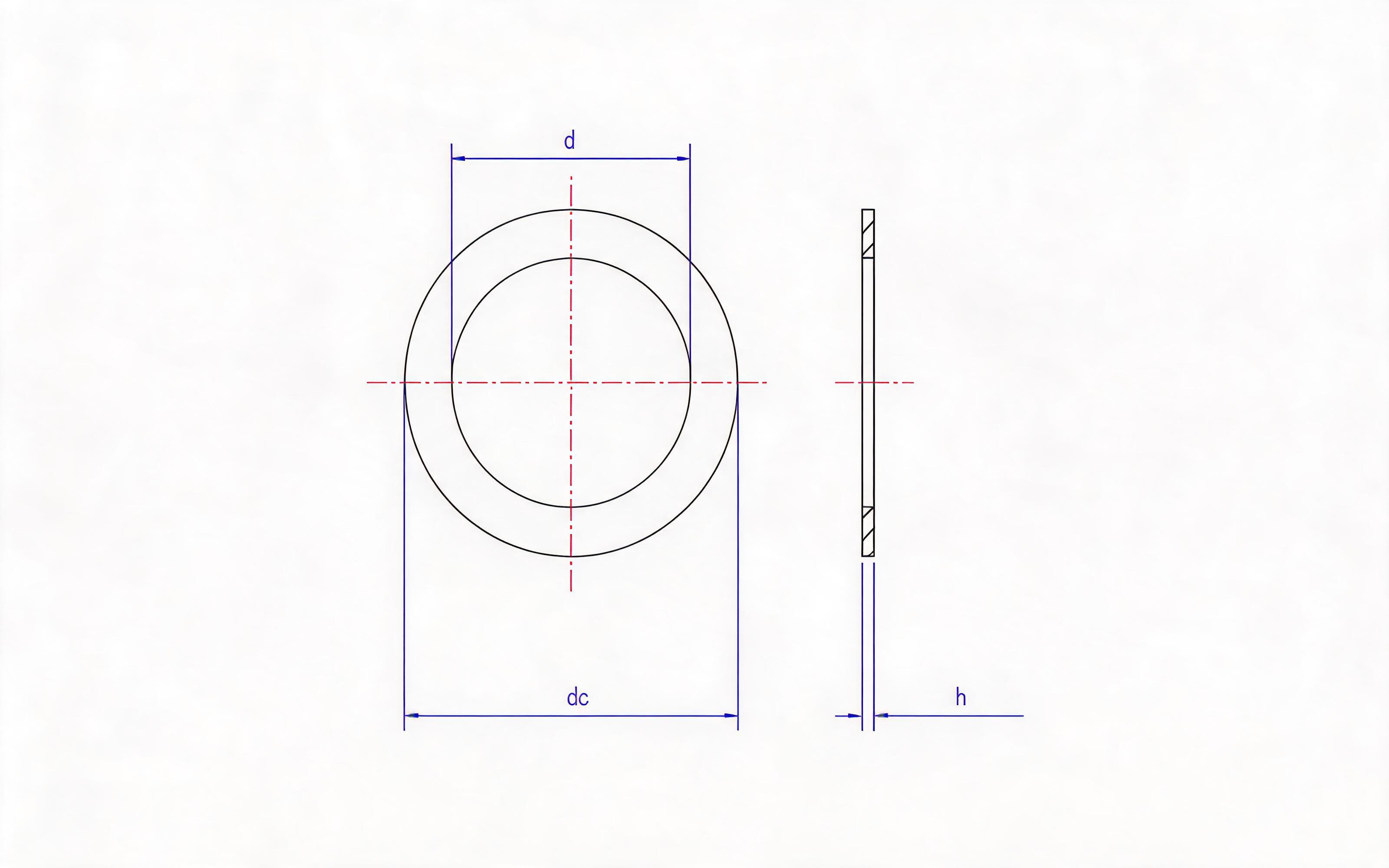 Type A large sealing washer (impregnated paper) Standard Drawing