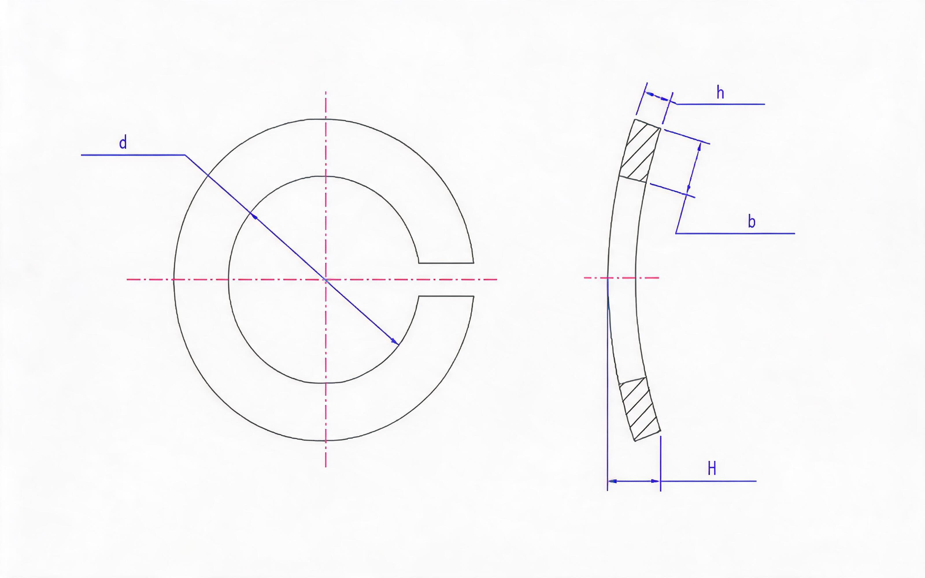 Saddle Spring Washers for Screw and Washer Assemblies Standard Drawing