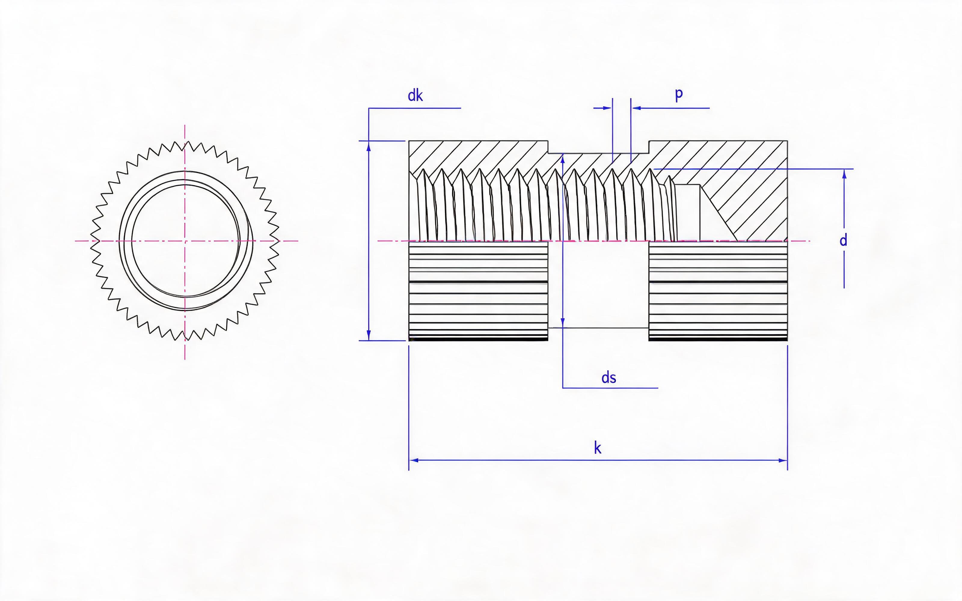 Embedded round nut (Type B) Standard Drawing