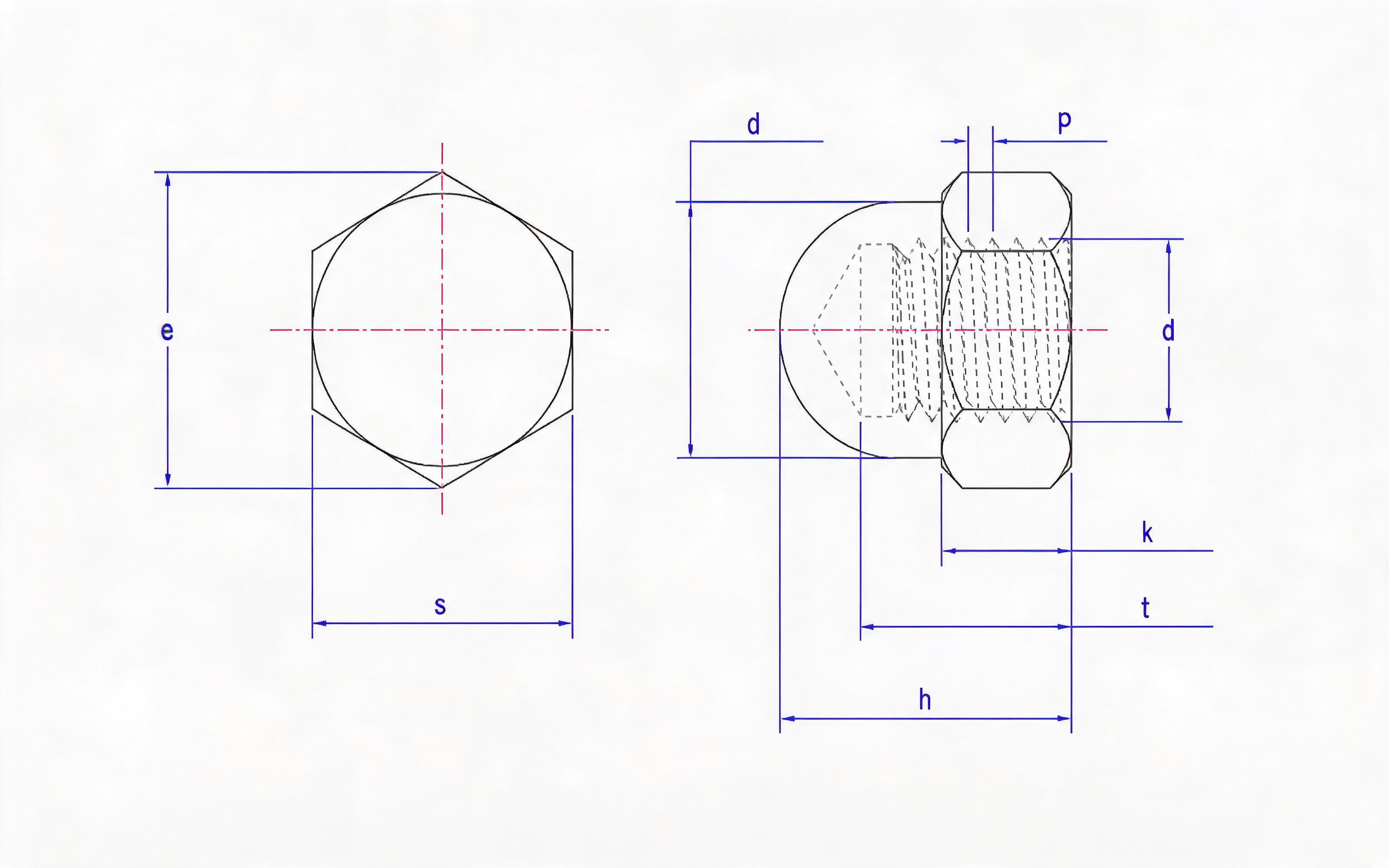 Hexagon cover nut (Type B) Standard Drawing