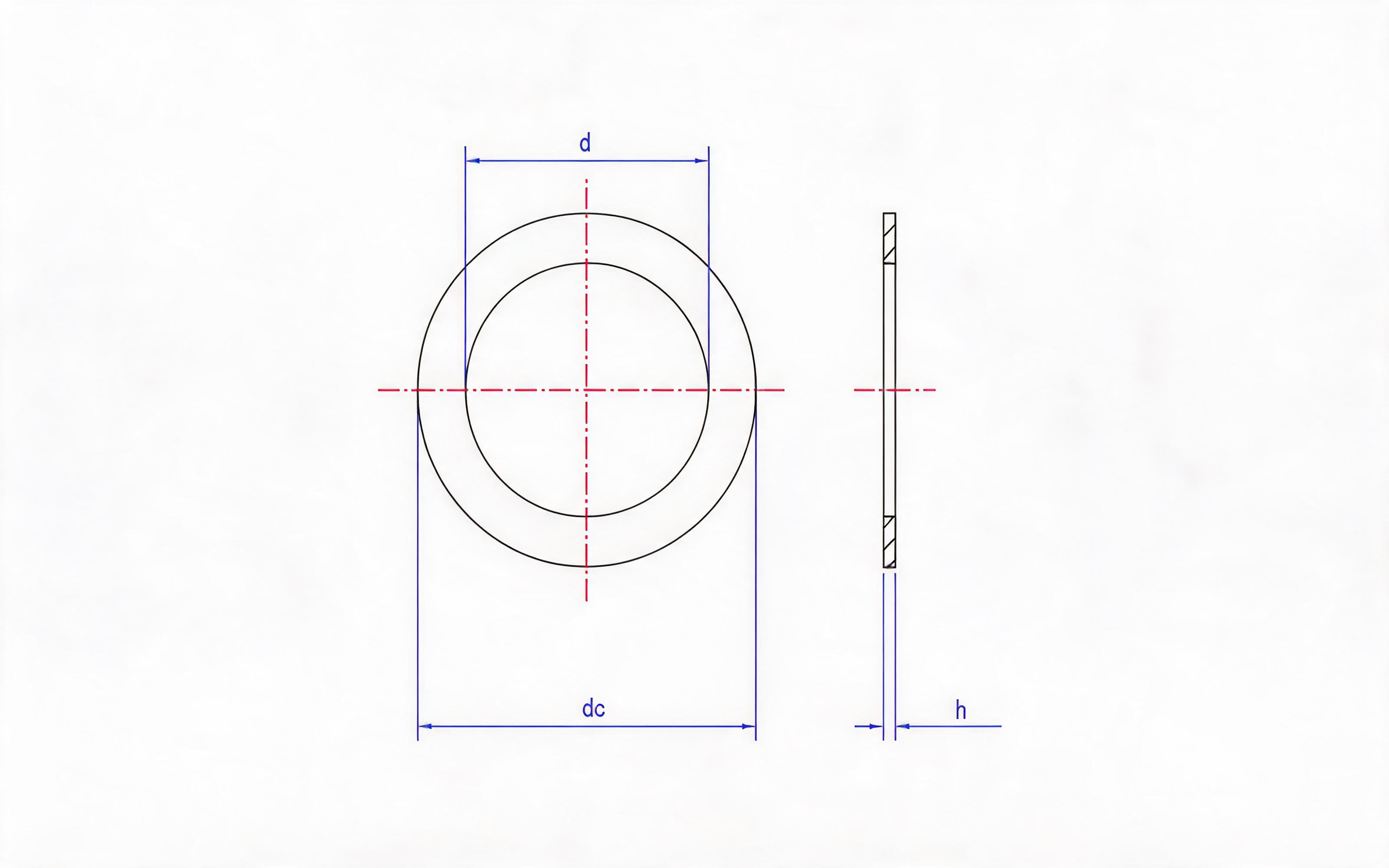 MINIMUM TYPE A SEALING WASHER (UNIMPREGNATED PAPER) Standard Drawing