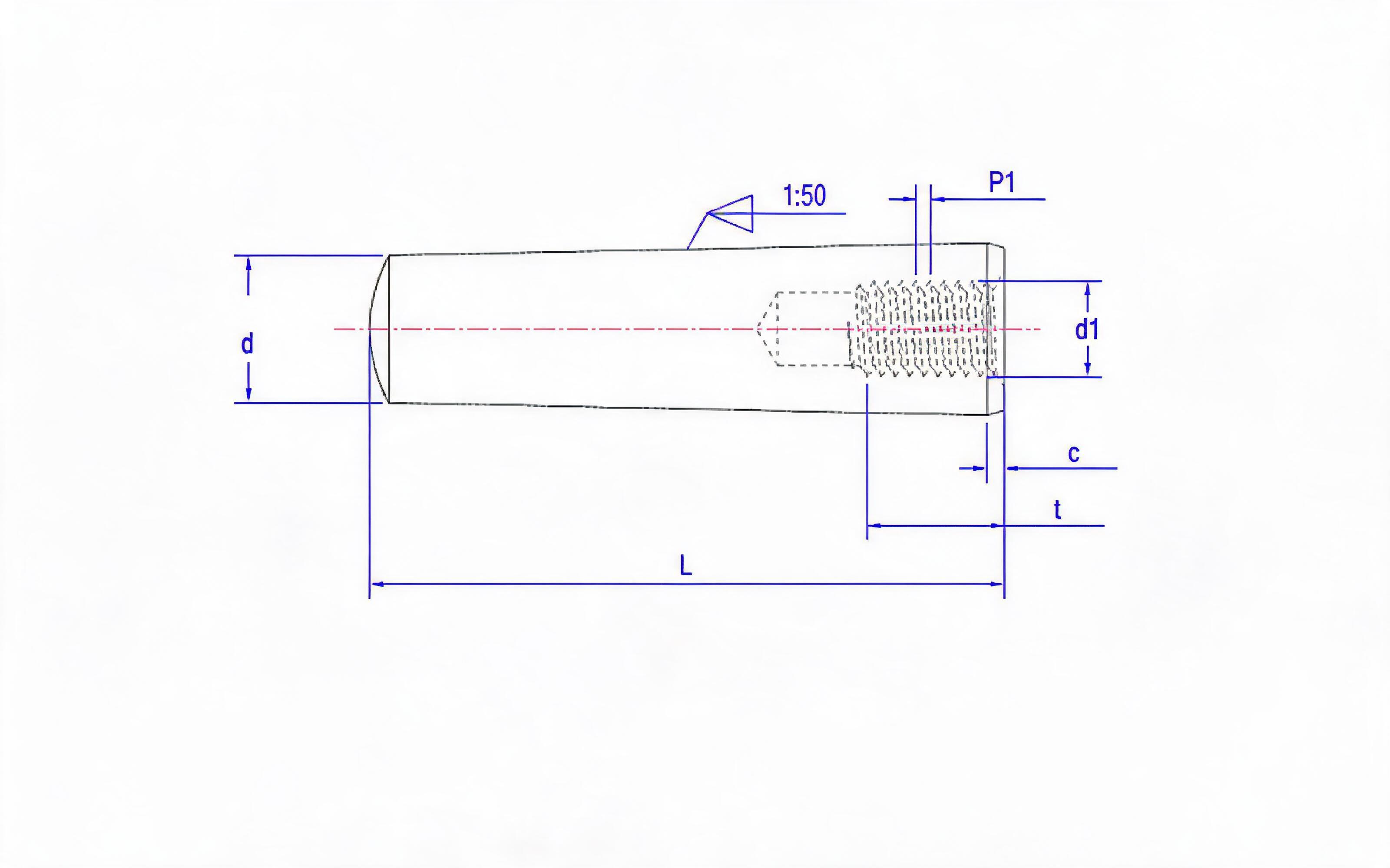 Female taper pin Standard Drawing
