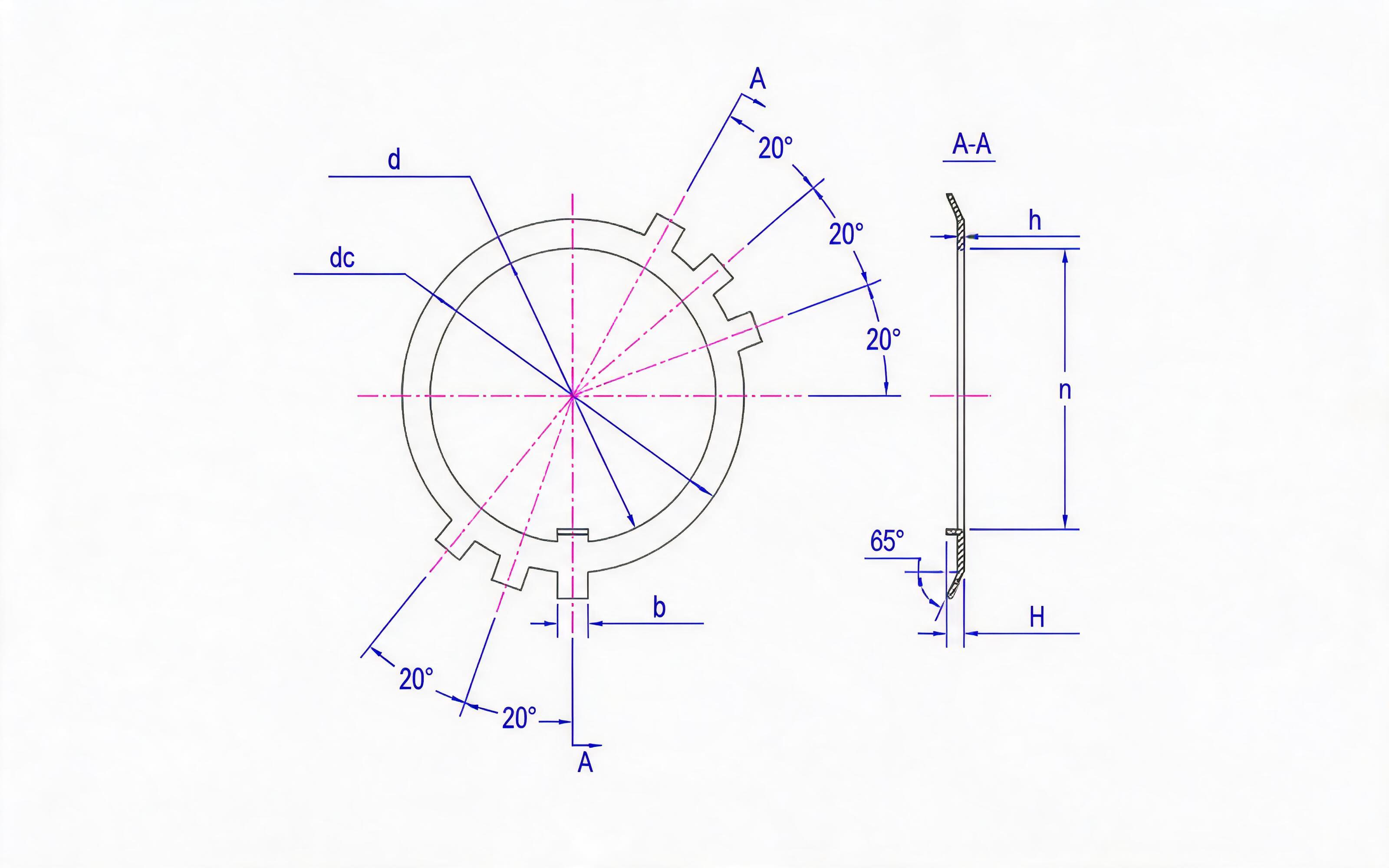 Stop washer for round nut (d_100) Standard Drawing