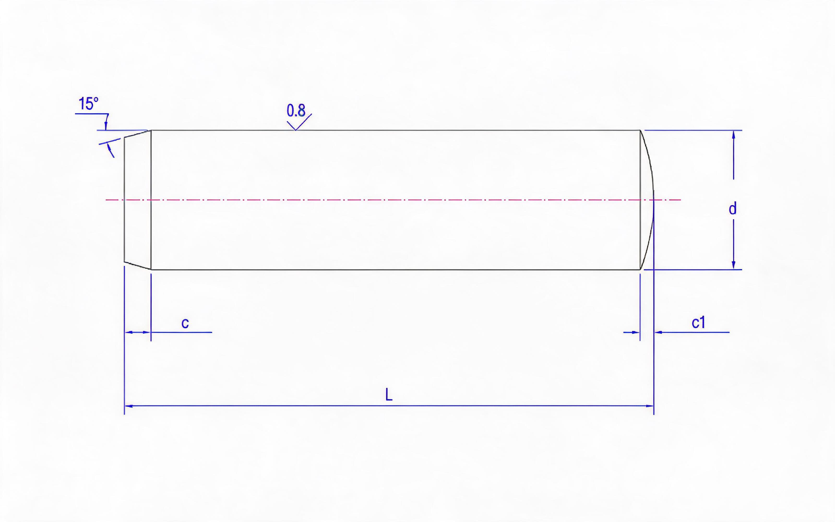Type A cylindrical pin Standard Drawing