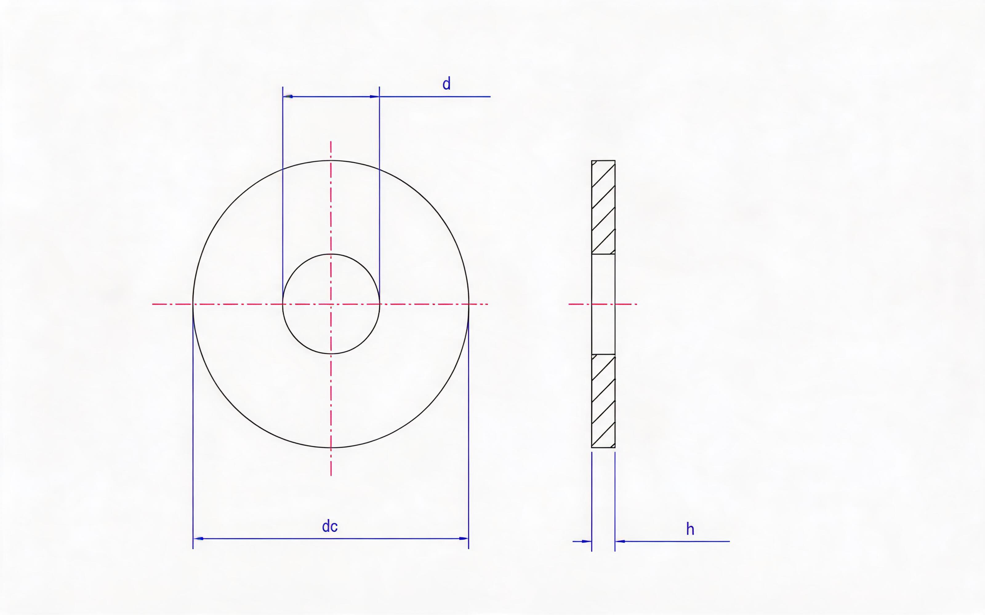 Large washer Standard Drawing