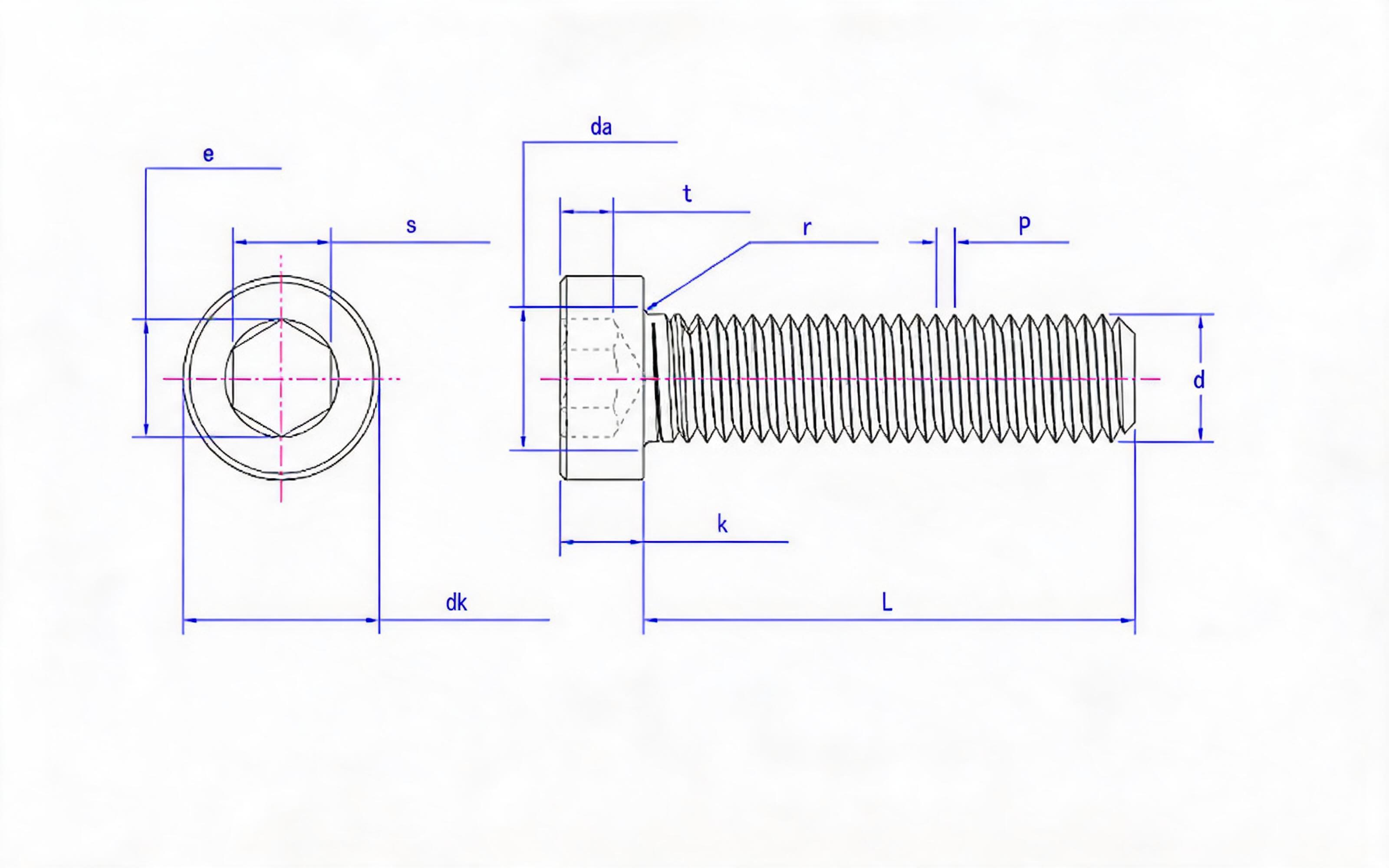 Hexagon socket head cap screw Standard Drawing