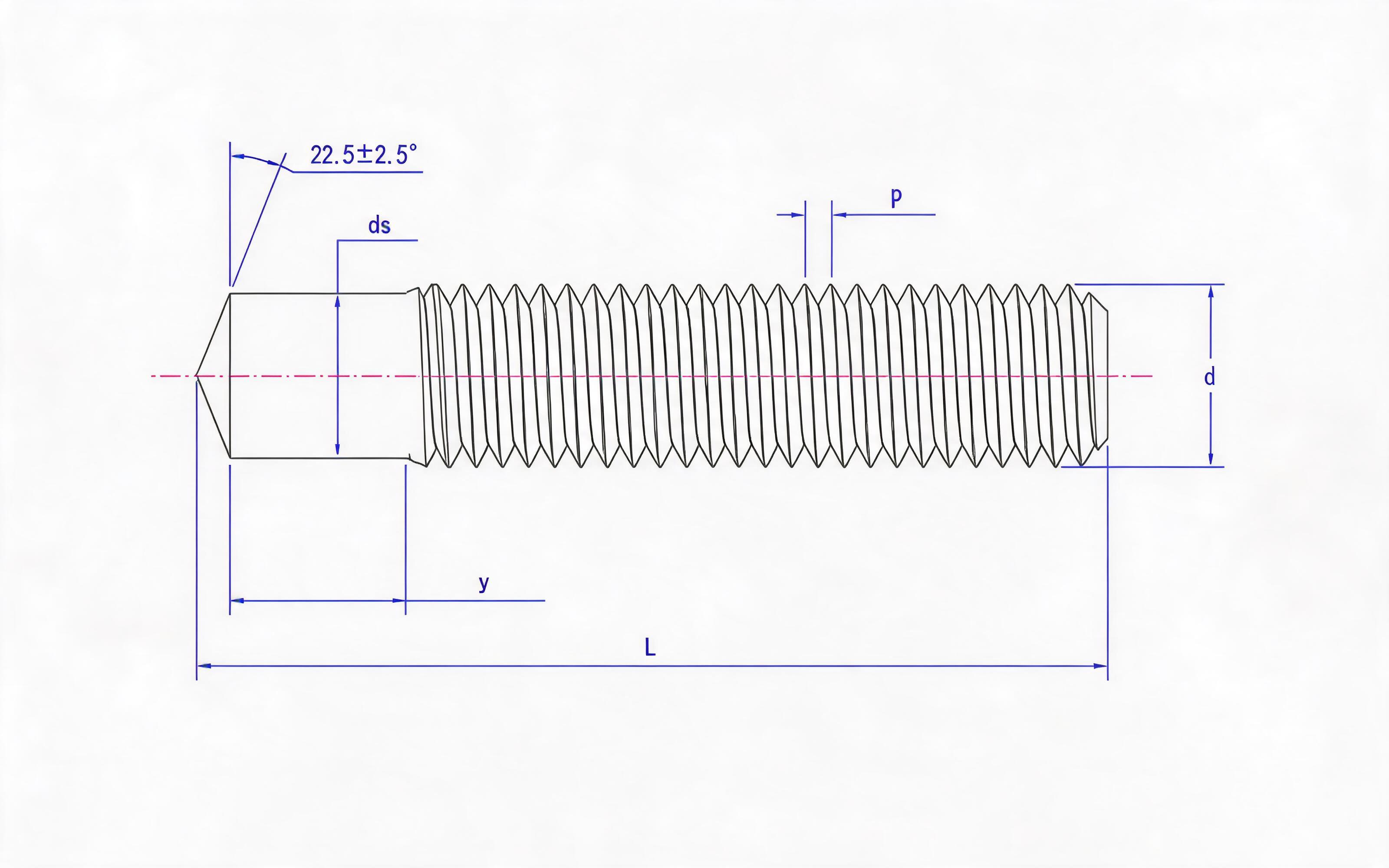 WELDED STUDS FOR ARC STUD WELDING (TYPE PD THREADED STUD) Standard Drawing