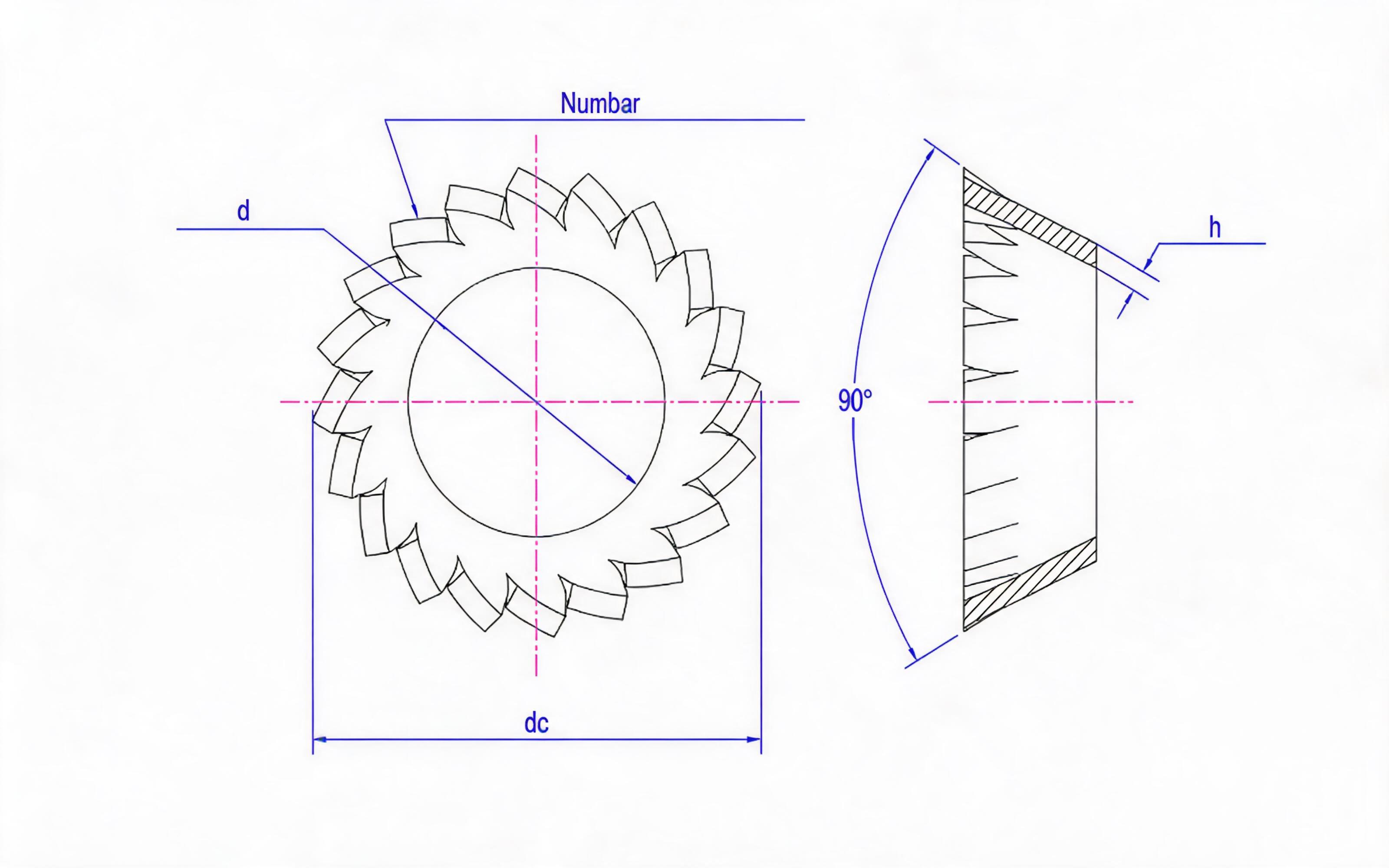 CONICAL SERRATED LOCK WASHER Standard Drawing