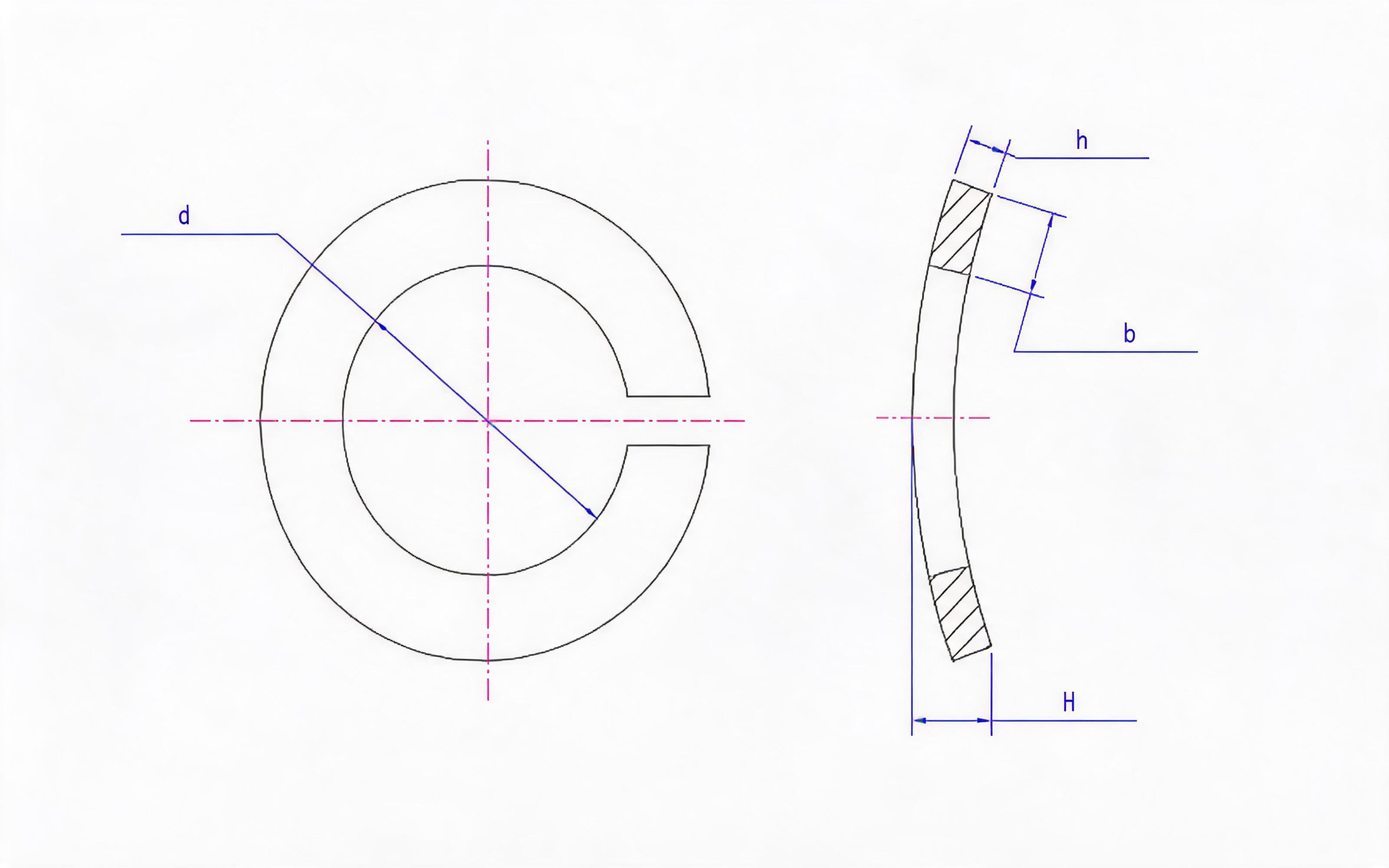 Saddle spring washer Standard Drawing