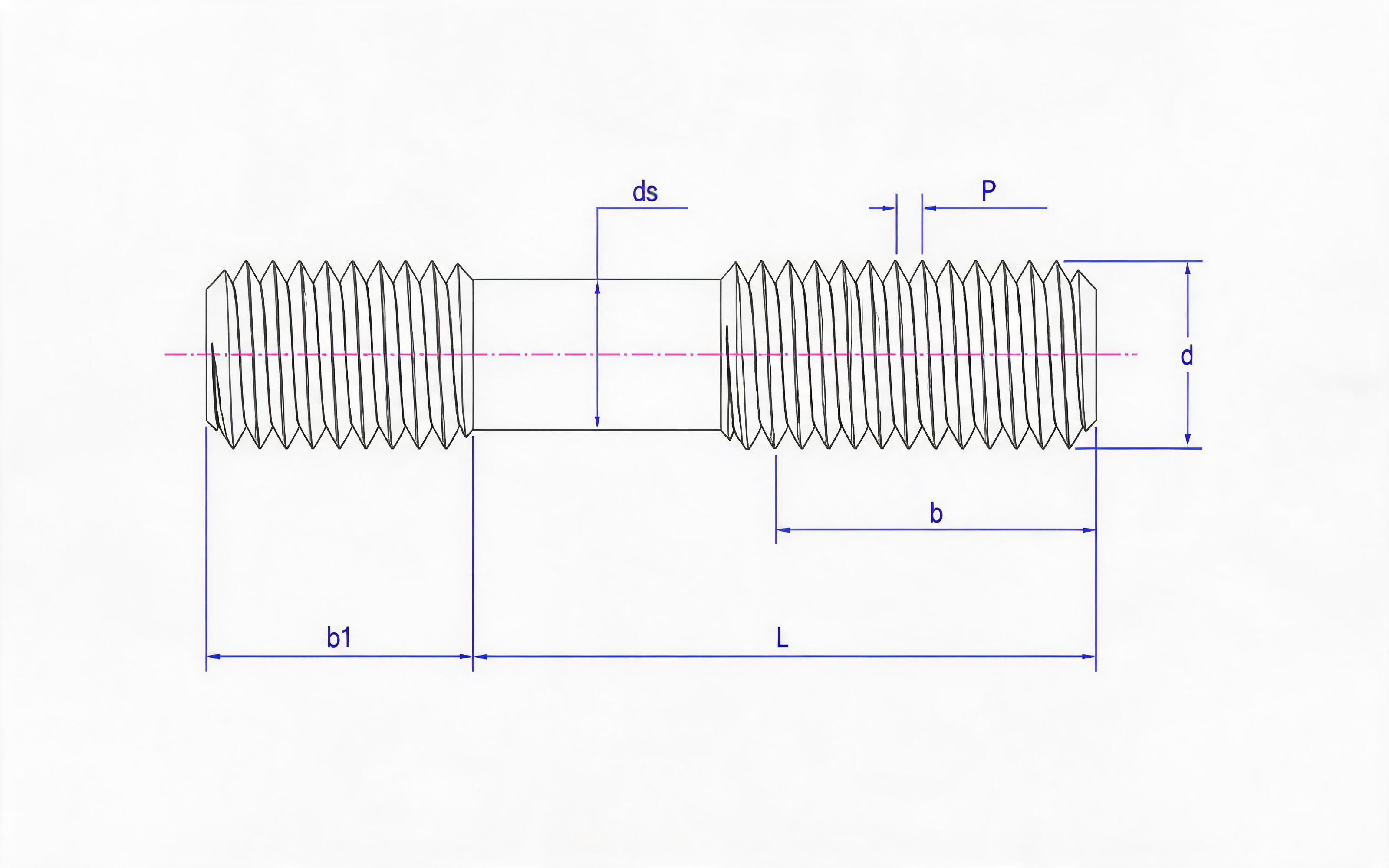 Stud b1=1.25d (Type B) Standard Drawing