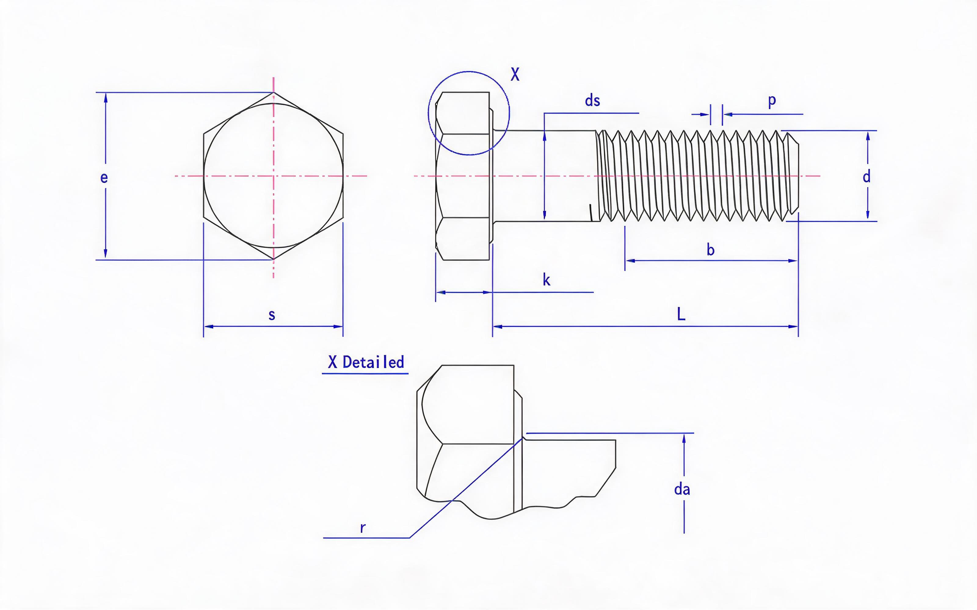 Pre-load high-strength bolt structural connection fittings-Part 3 HR large hexagon bolt Standard Drawing