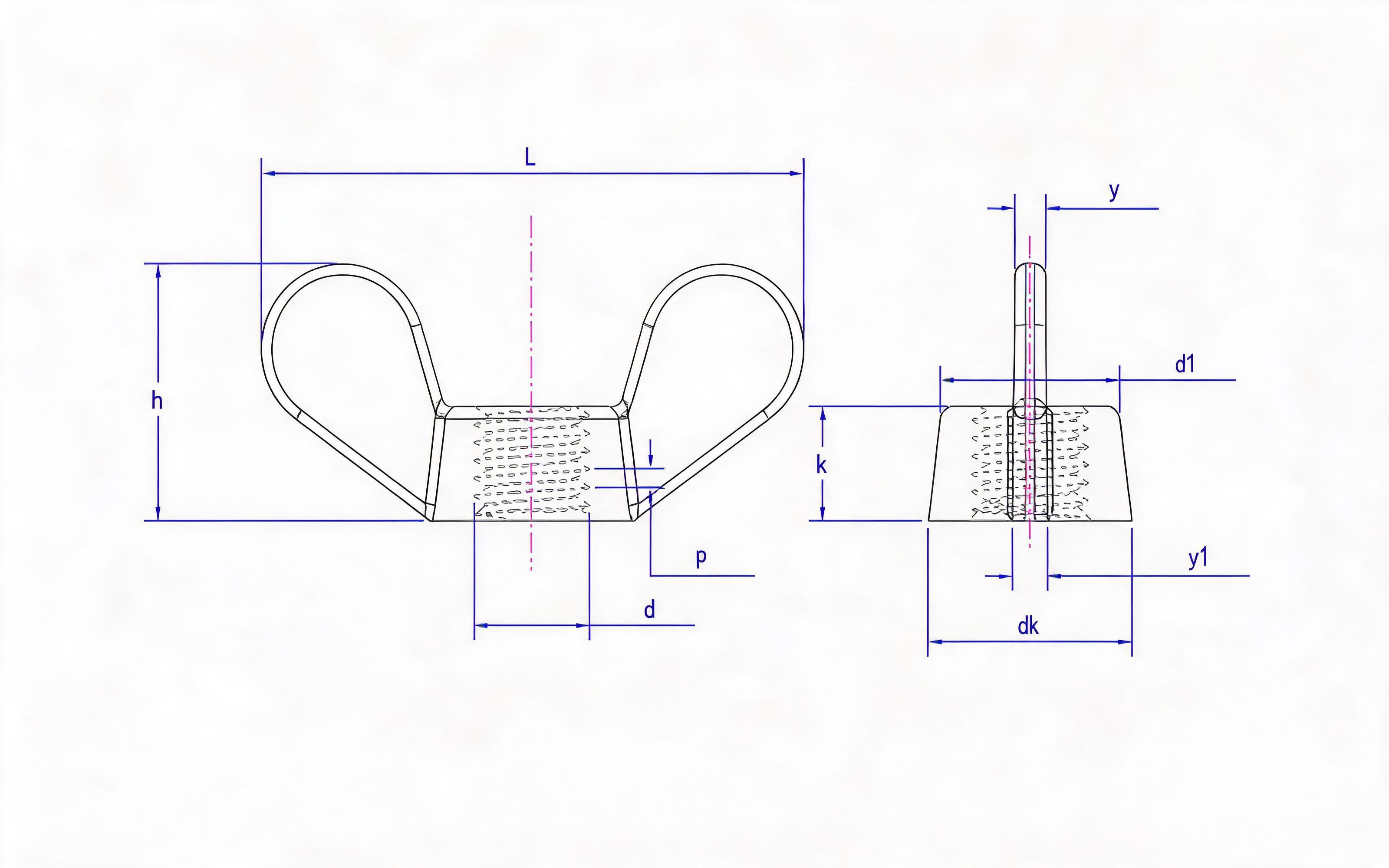 WING NUT CIRCULAR WING TYPE A Standard Drawing