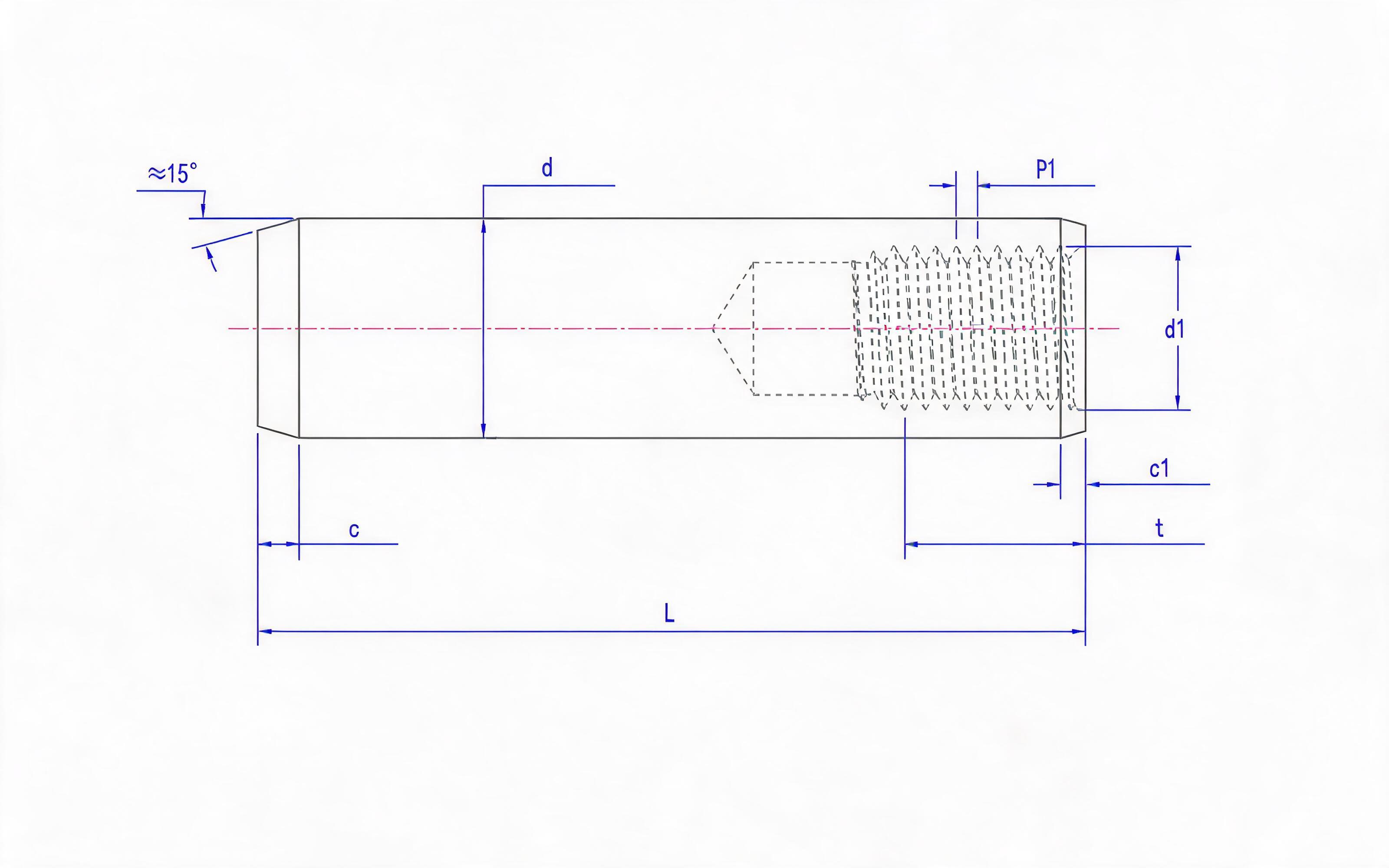 Female cylindrical pin (Type B) Standard Drawing