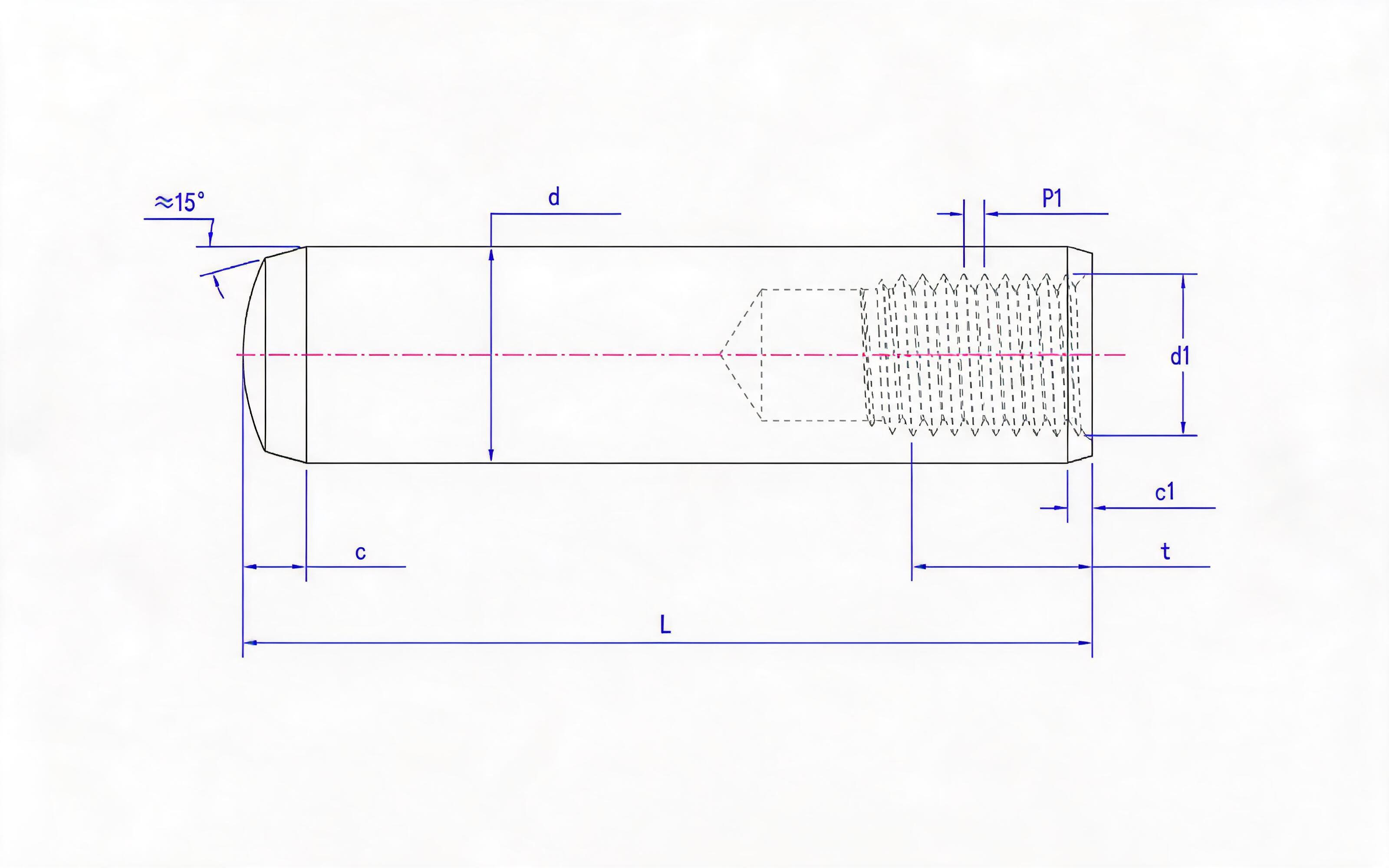 Female cylindrical pin (Type D) Standard Drawing