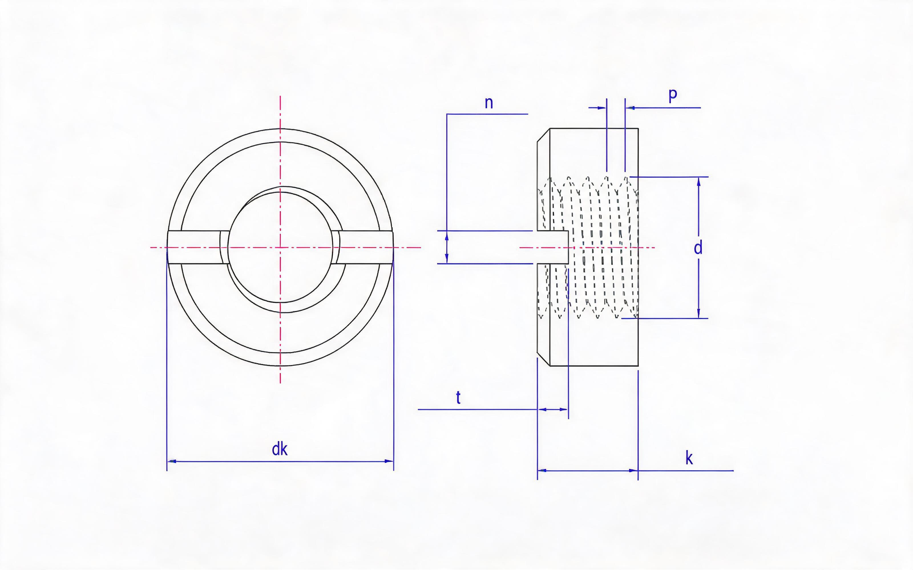 Slotted round nuts  Standard Drawing
